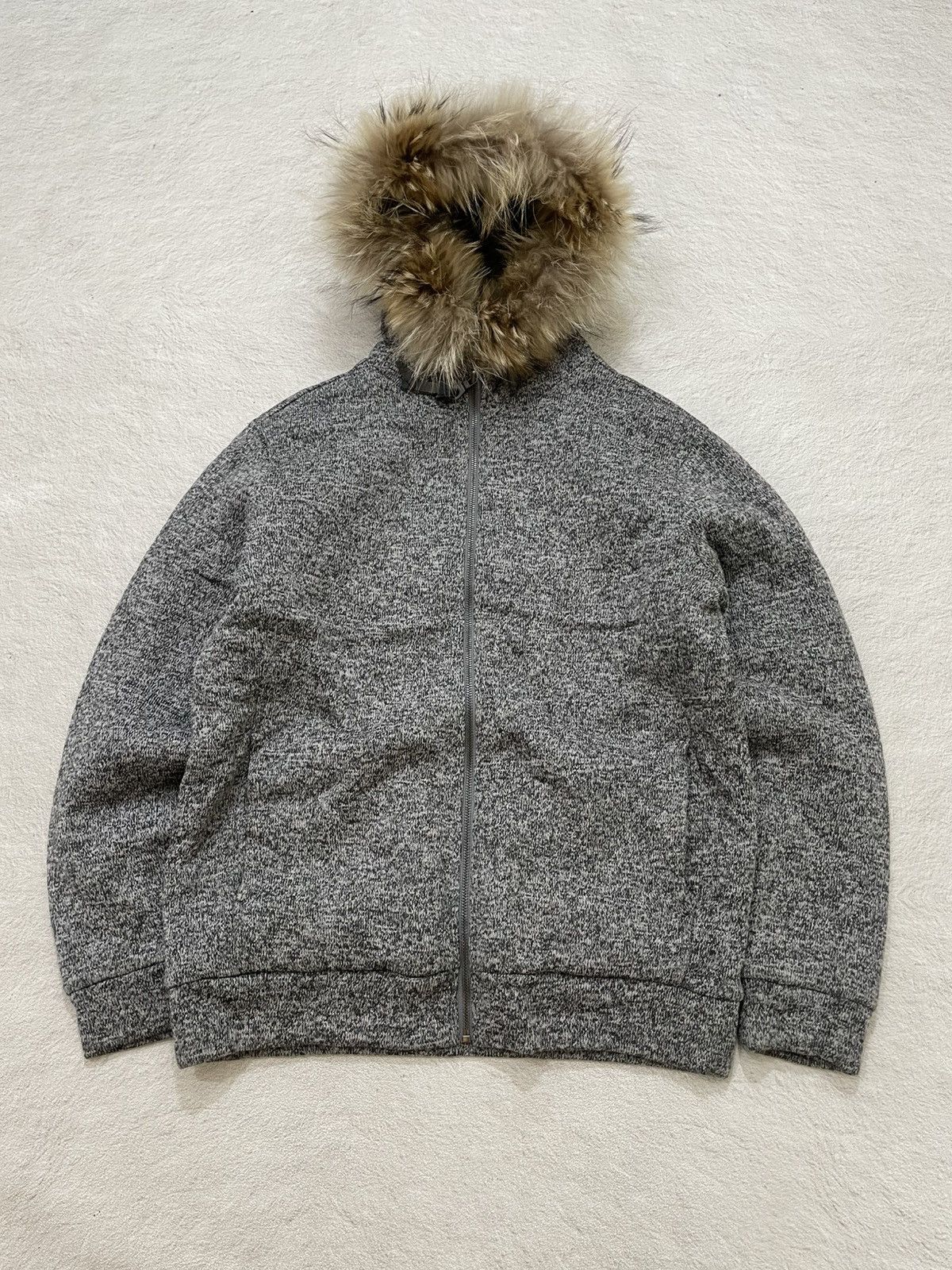 Japanese Brand 2000s Japan Grey Jacket with Faux Fur Hooded Size US XL / EU 56 / 4 - 2 Thumbnail