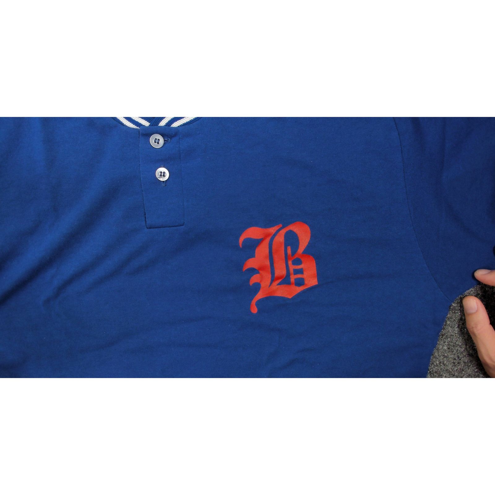 Vintage Bike Athletic 80s Single Stitch Old English Baseball Henley Size US L / EU 52-54 / 3 - 8 Thumbnail