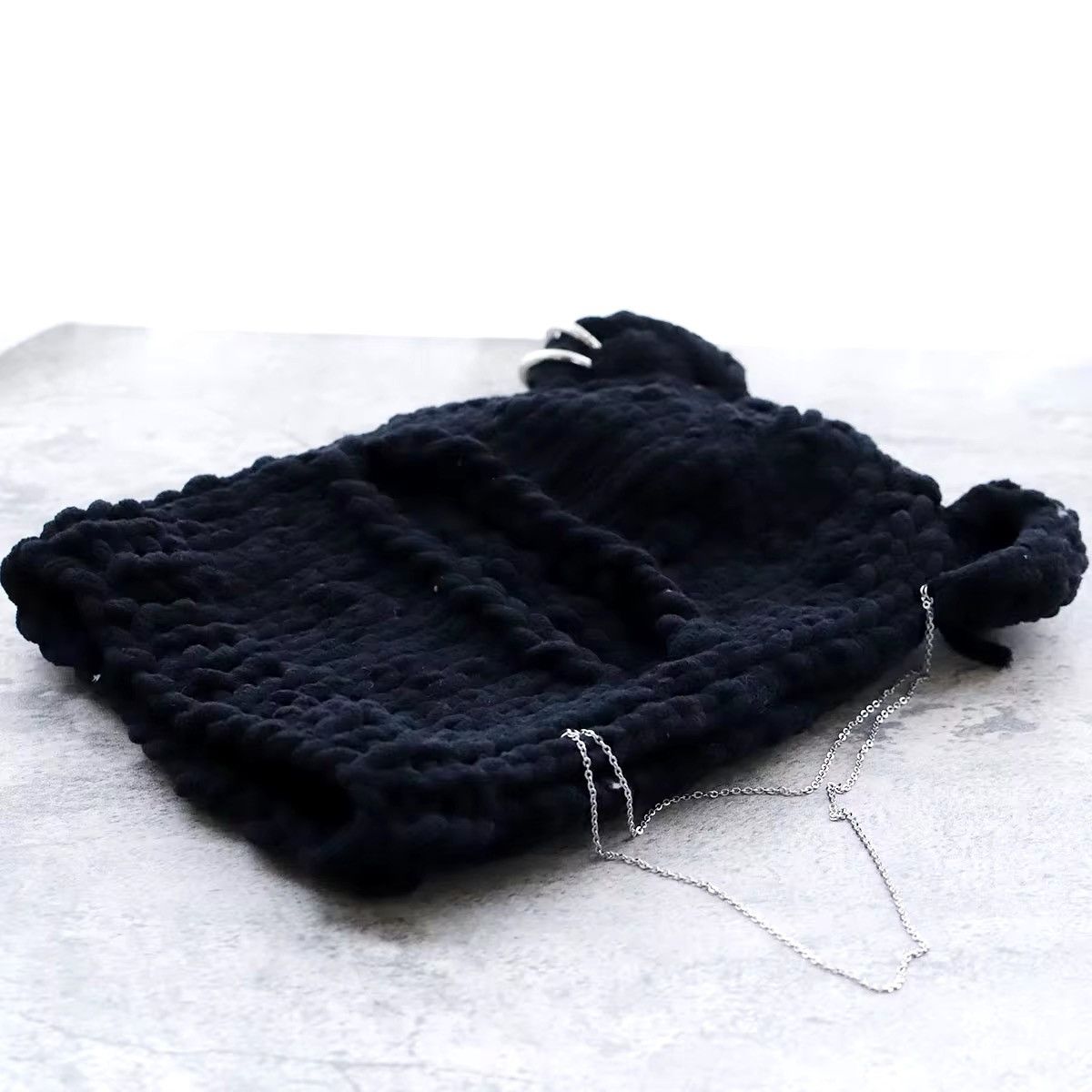 Japanese Brand Handmade Full Face Bear Ears Crochet Knitted Balaclava Hat Size ONE SIZE - 3 Thumbnail