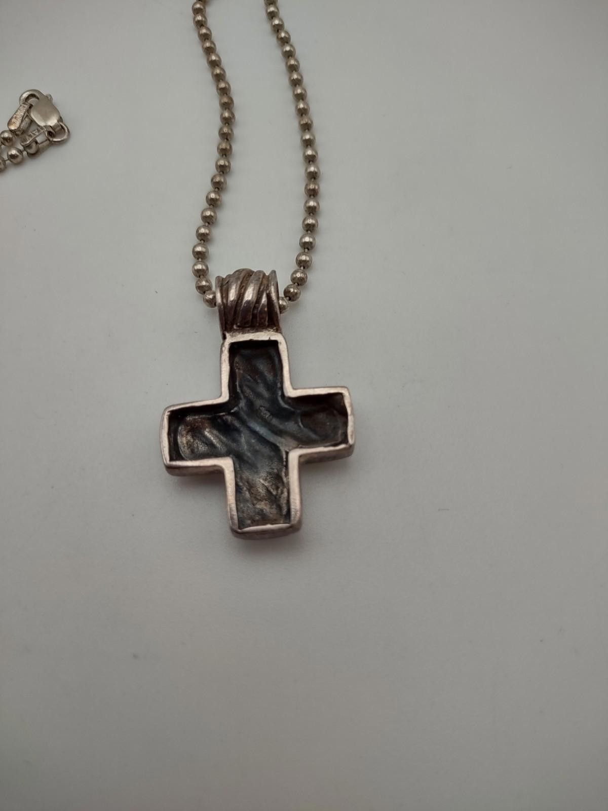The Unbranded Brand Sterling Silver Men's Cross Necklace 24” Italy 925 Size ONE SIZE - 3 Thumbnail