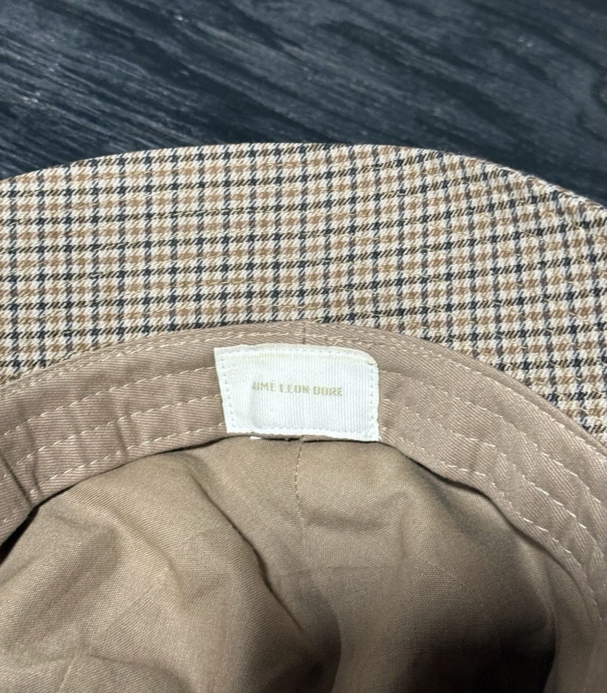 Aime Leon Dore Aime Leon Dore Bucket Hat Plaid Beige Brown Unisex One Size Size ONE SIZE - 5 Thumbnail