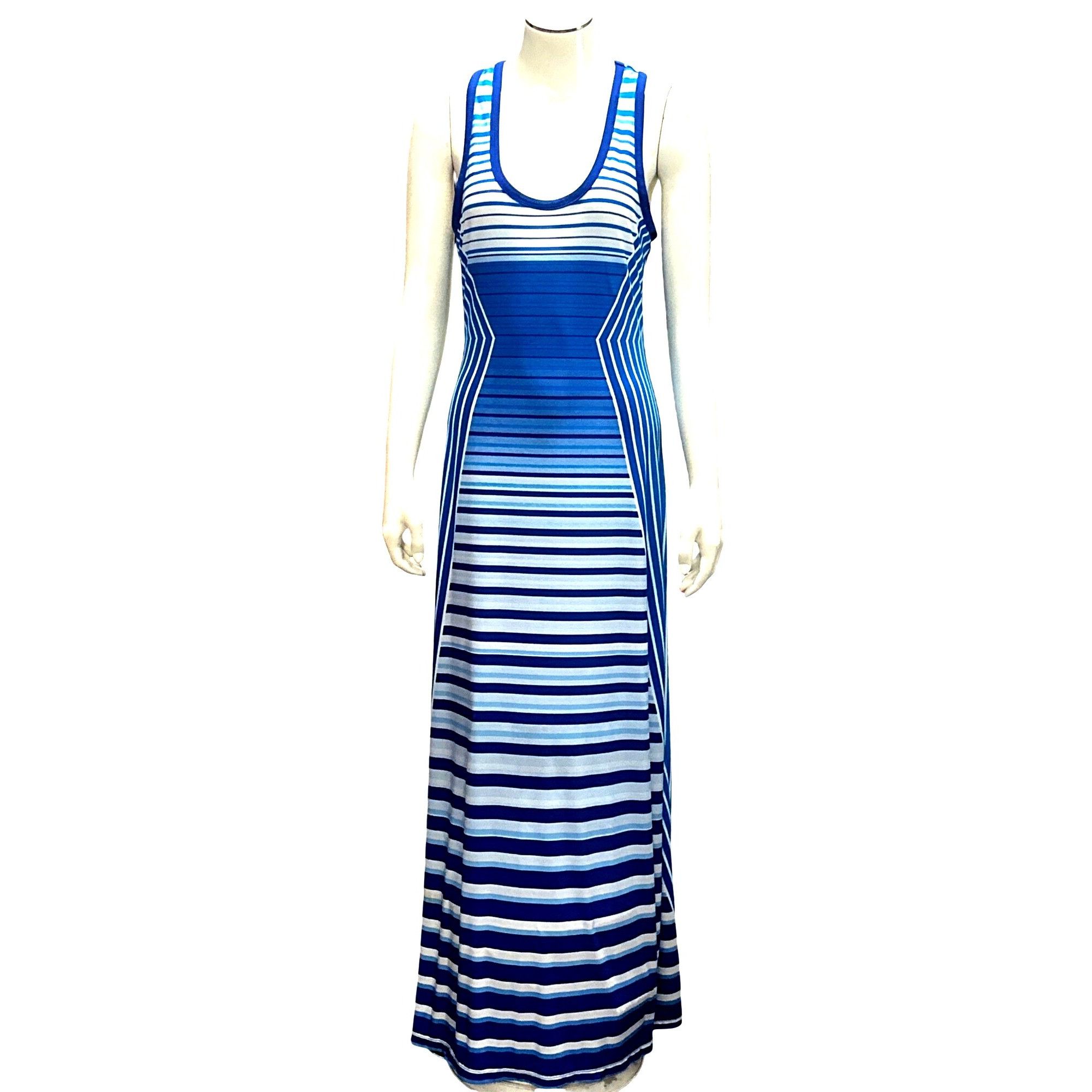 Calvin Klein Calvin Klein Size 6 Blue White Striped Maxi Dress Nautical R Size M / US 6-8 / IT 42-44 - 2 Thumbnail