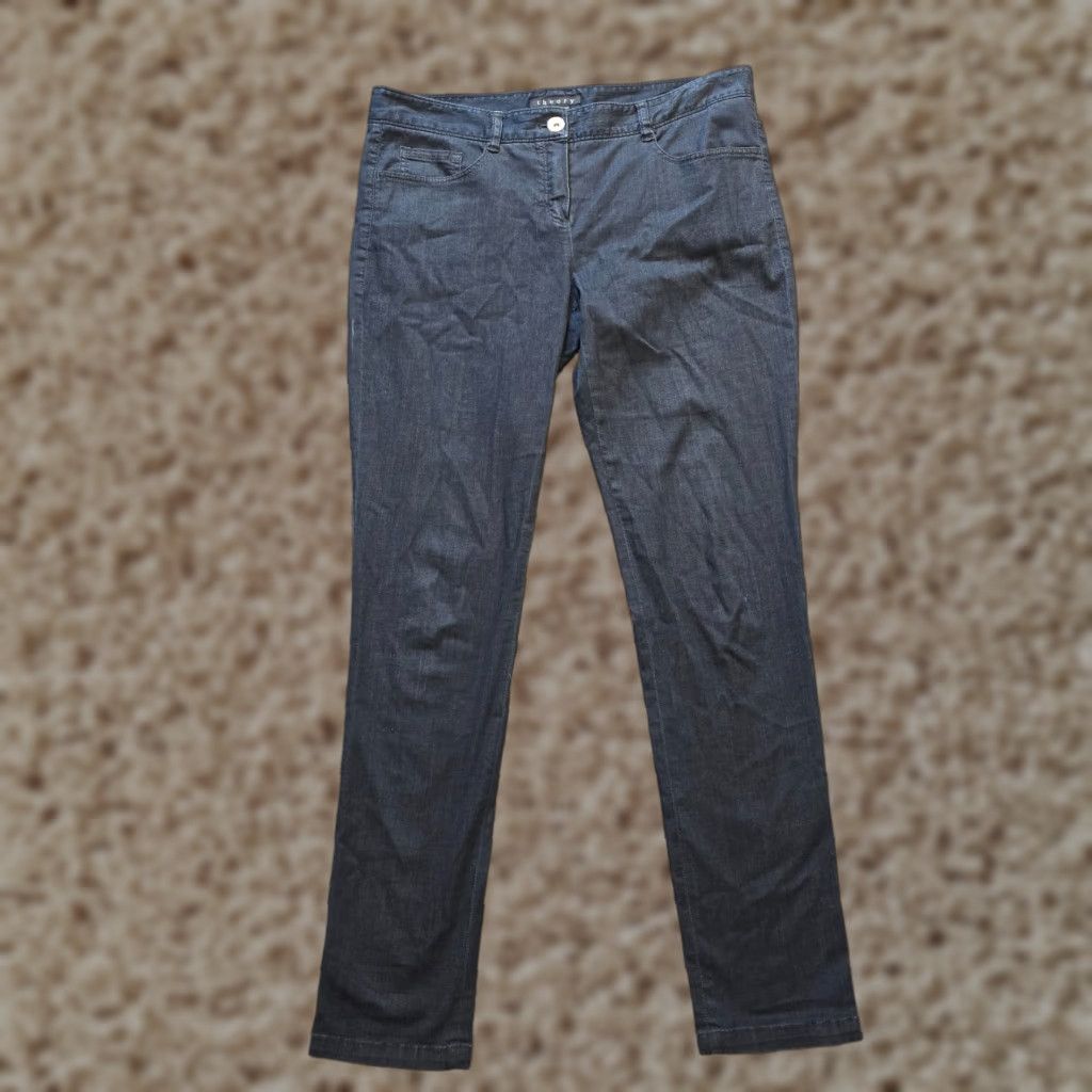 Theory Theory Jeans Women Size 12 Blue Dark Wash Skinny Business Casual Capsule Minimal Jeans Size 34" / US 12 / IT 48 - 1 Thumbnail