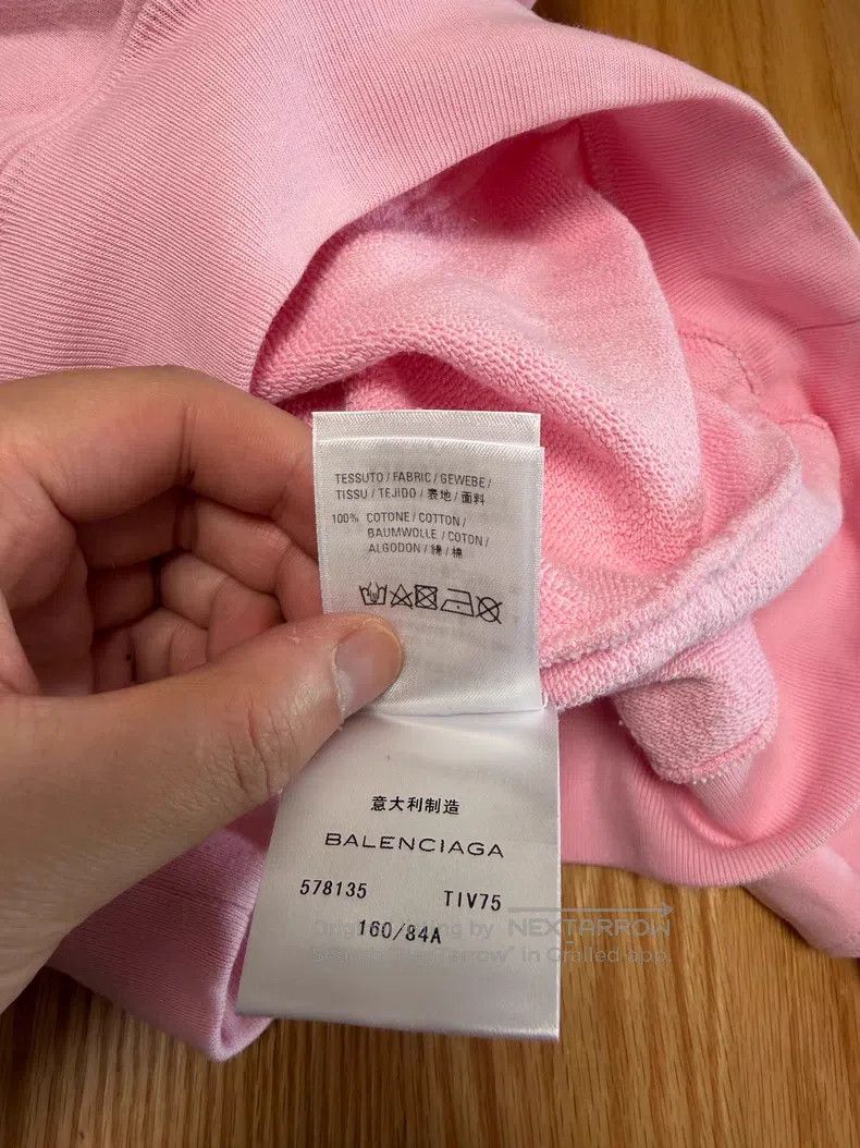 Balenciaga Balenciaga Pink CREW Hooded Sweatshirt Size US S / EU 44-46 / 1 - 8 Thumbnail