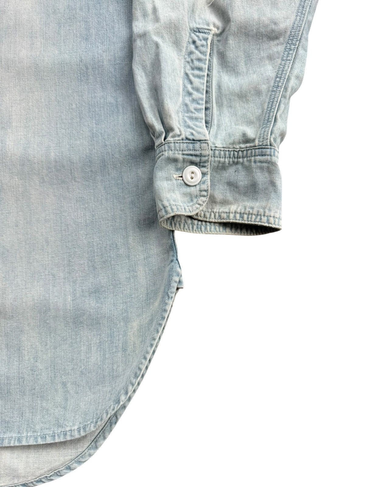 Japanese Brand Banner Barrett Faded Denim Shirt Size US L / EU 52-54 / 3 - 6 Thumbnail