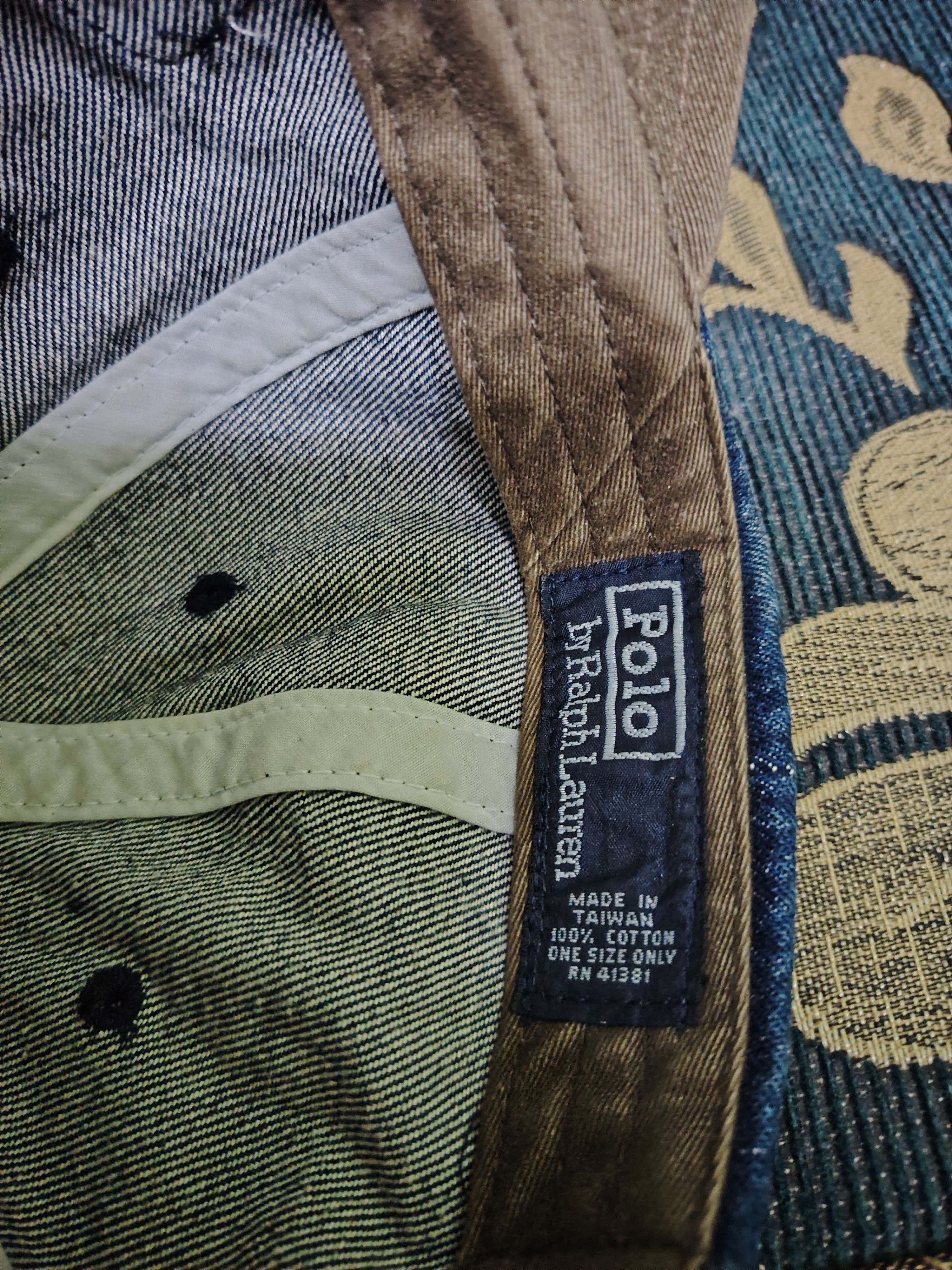 Polo Ralph Lauren Rare Vintage Polo Ralph Lauren Denim Hat Leather Bill Size ONE SIZE - 7 Thumbnail