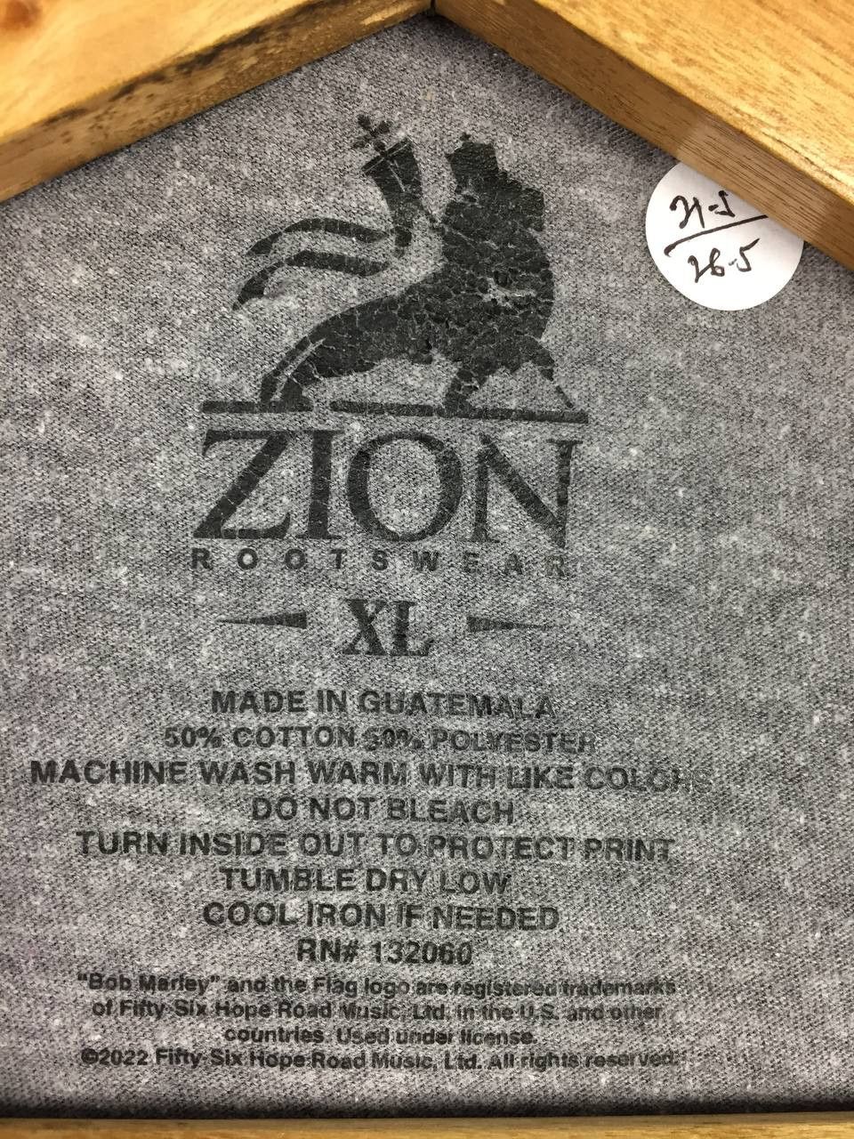 Zion Rootswear Zion Rootswear Bob Marley One Love Raggae Tee Size US L / EU 52-54 / 3 - 6 Thumbnail