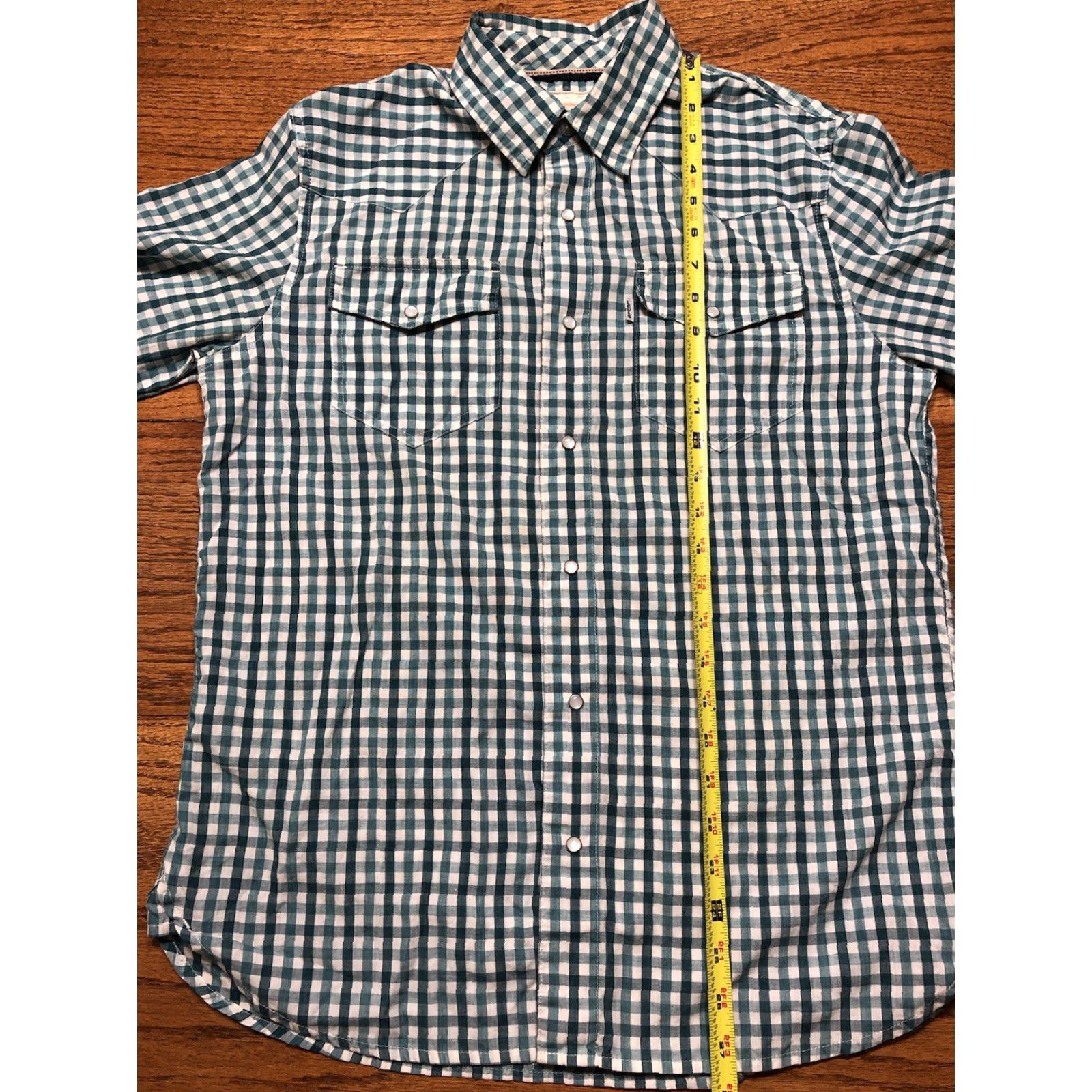 Levi's Levi's Shirt Mens S Blue White Check Pockets Pearl Snap Button-Up Western Outdoor Classic Casual Size US S / EU 44-46 / 1 - 7 Thumbnail