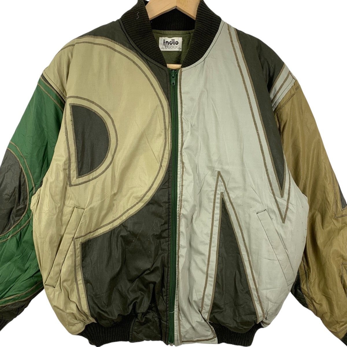 Vintage Vintage INDIO PIONEER PATCHWORK Over Print Bomber Jacket Size XXL / US 16-18 / IT 52-54 - 5 Thumbnail