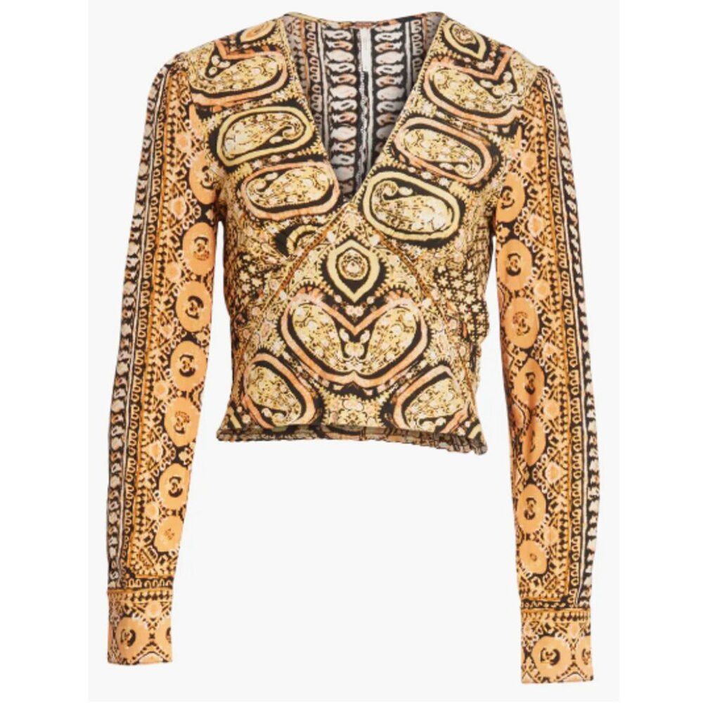 Free People Free People Wild & Free Black Combo Blouse Size S Size S / US 4 / IT 40 - 2 Thumbnail