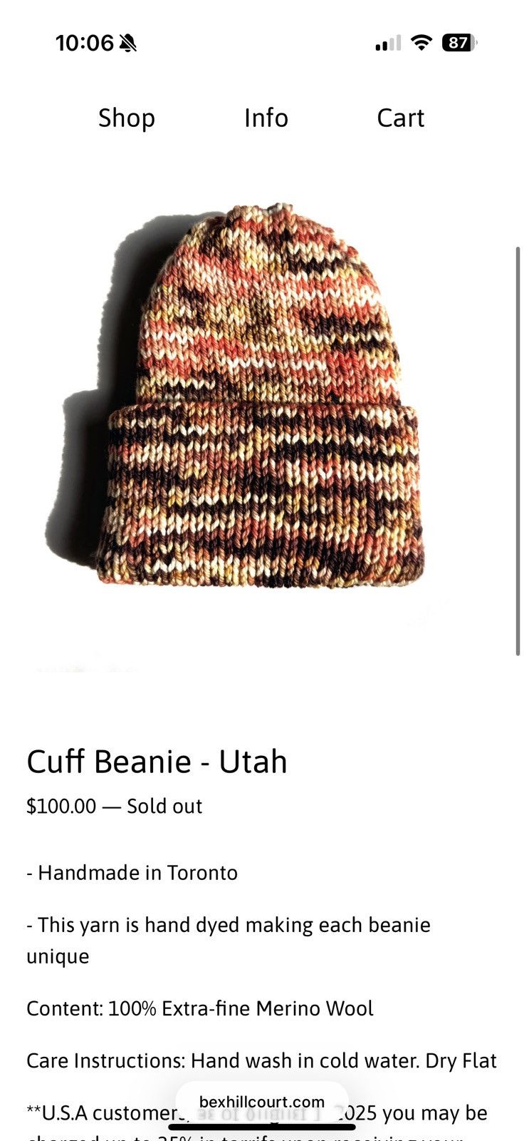 Handmade Bexhill Court Scrap Wool Beanie - Utah Size ONE SIZE - 4 Thumbnail