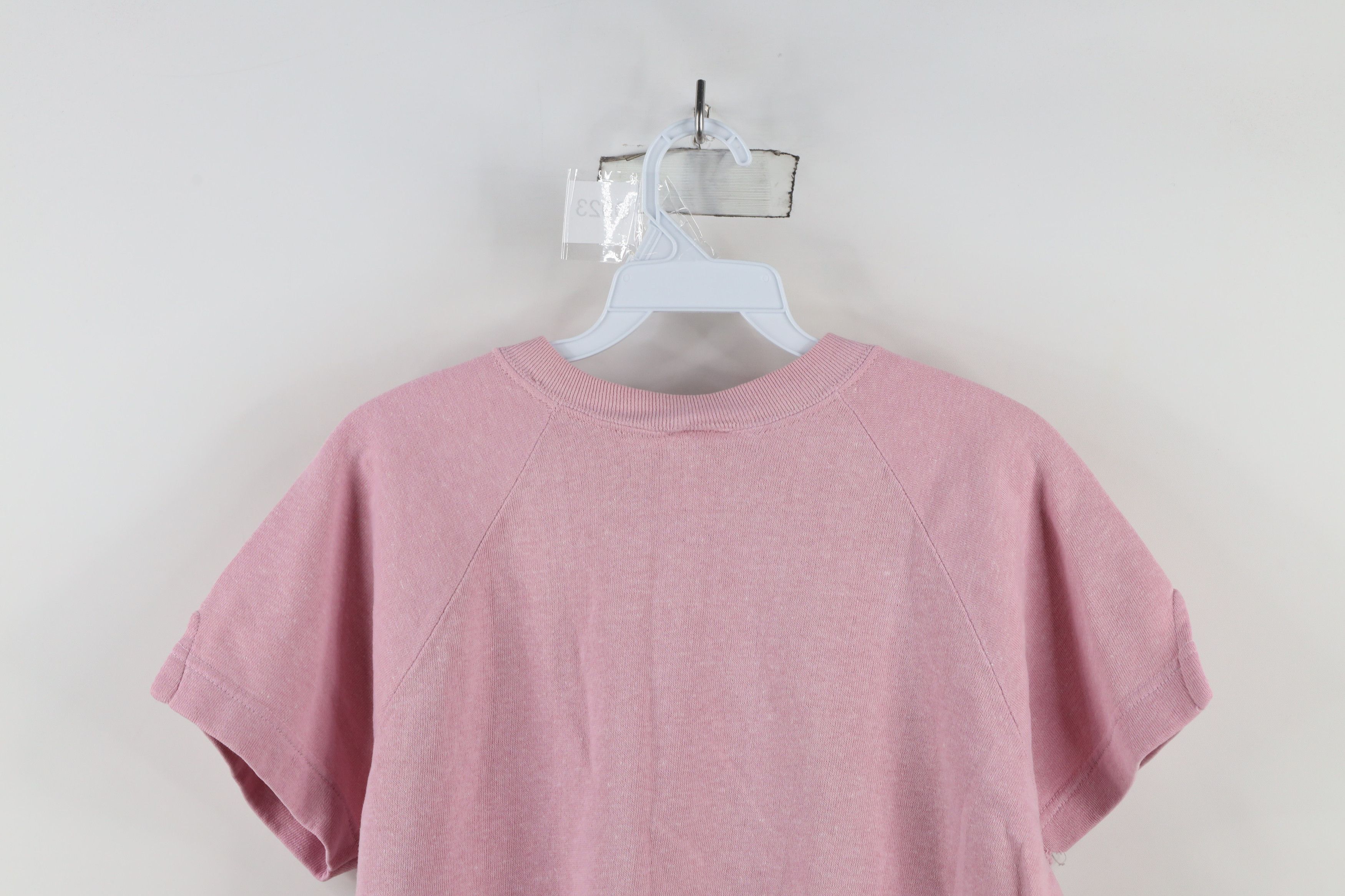 Vintage Vintage 90s Streetwear Seam Short Sleeve Sweatshirt Pink USA Size L / US 10 / IT 46 - 11 Thumbnail