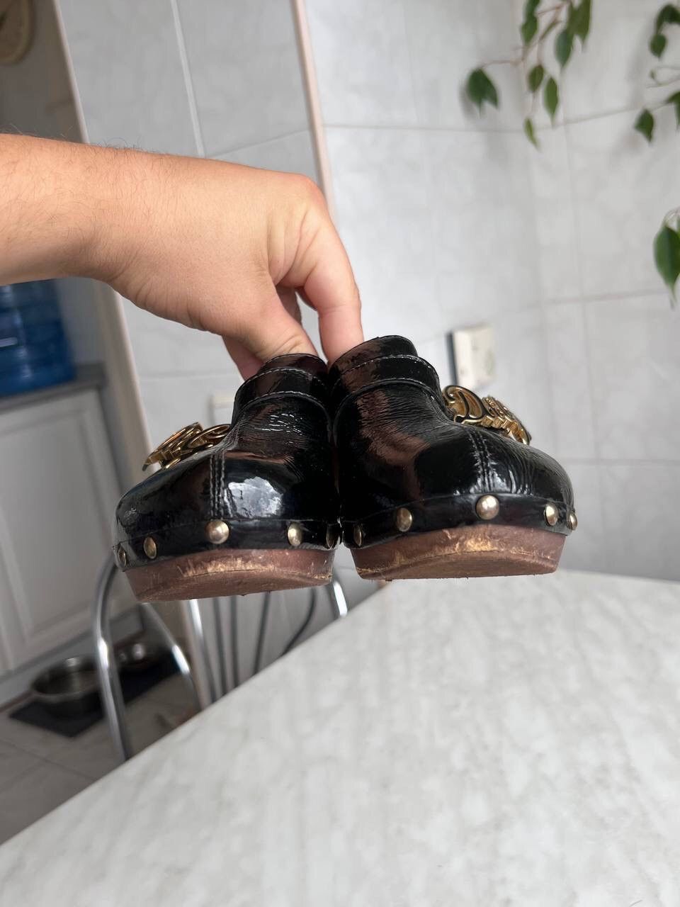Dolce & Gabbana Dolce & Gabbana Clogs 90s/00s Vintage Sandals Woods Learher Size US 7.5 / IT 37.5 - 16 Thumbnail