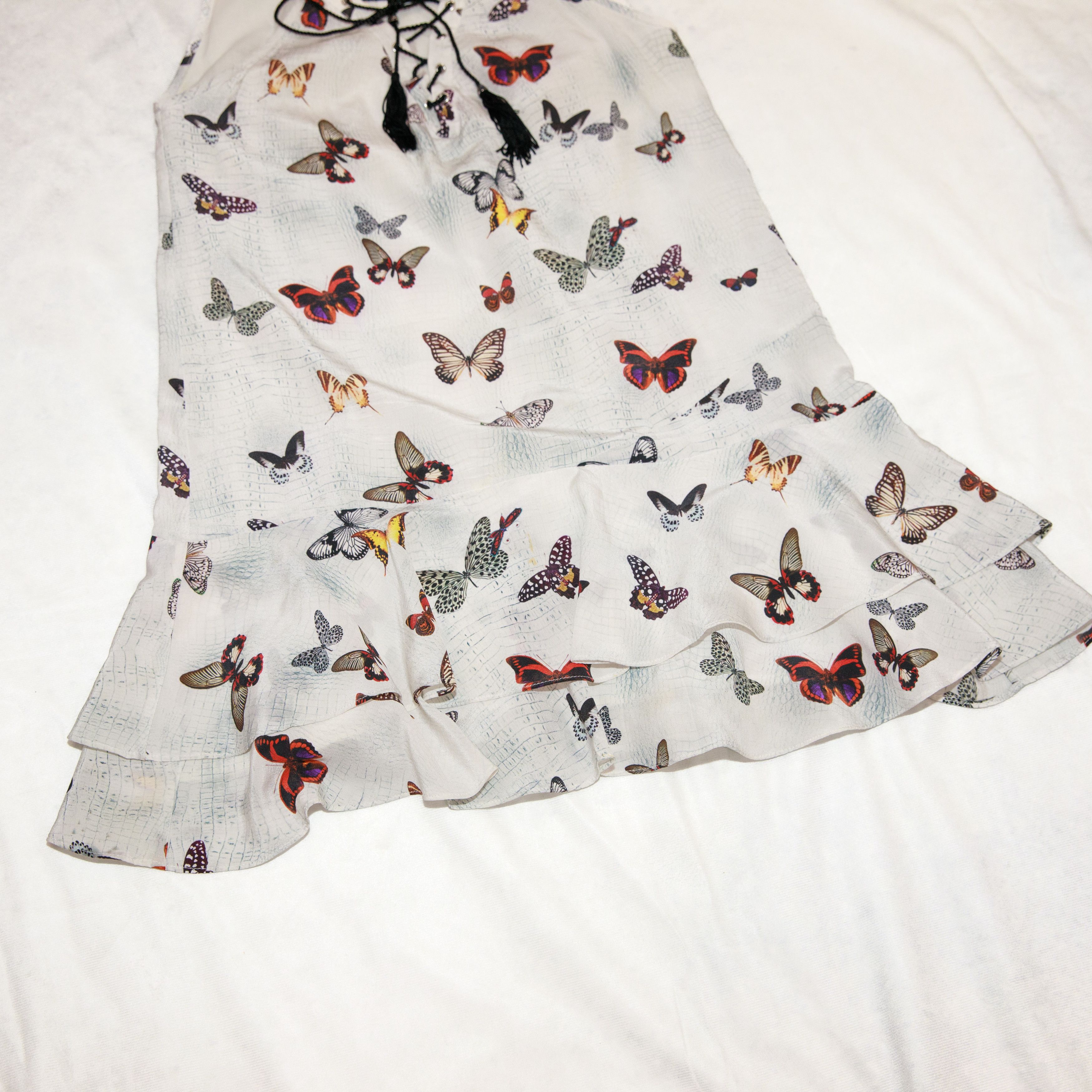 The Kooples The Kooples Butterfly Silk Mini Dress White Size S / US 4 / IT 40 - 2 Thumbnail
