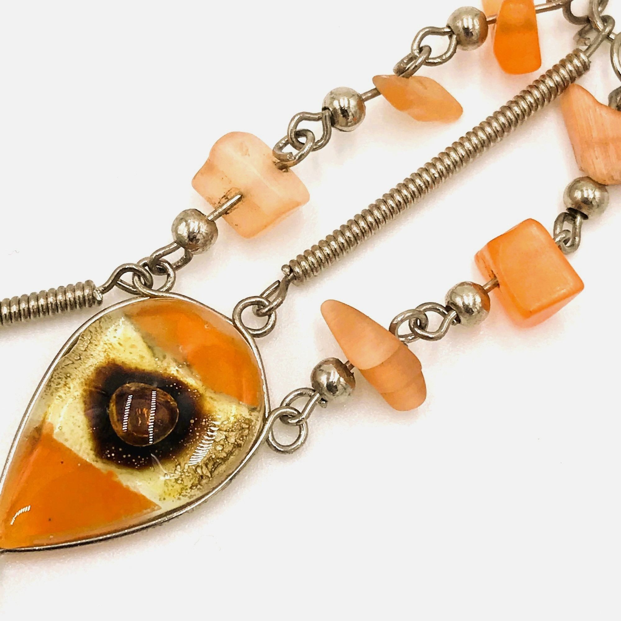 Other Third Eye Orange Necklace Handmade Boho Bohemian Hippie Size ONE SIZE - 4 Thumbnail