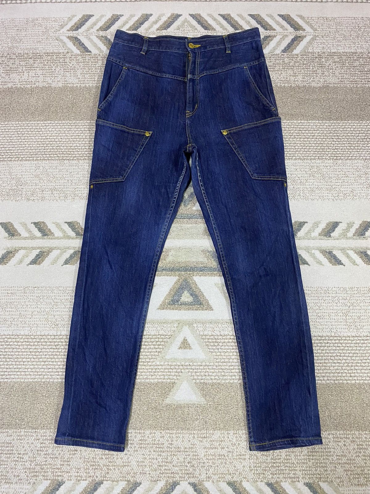 image of Issey Miyake Mercibeaucoup Dropped Crotch Denim in Blue, Men's (Size 31)