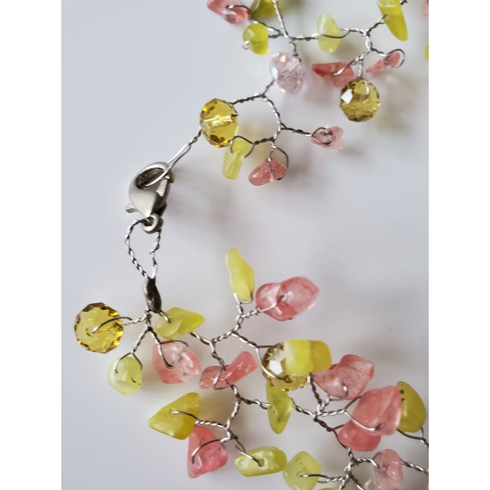 Other Pink and Yellow Agate Wire Necklace Size ONE SIZE - 4 Thumbnail