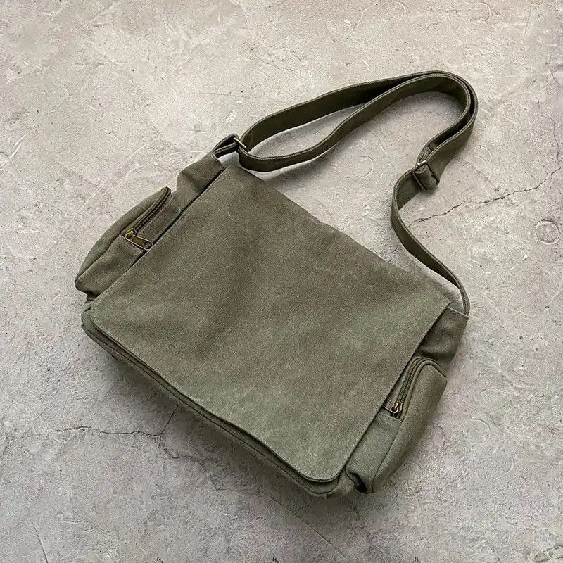 Japanese Brand Canvas Messenger Bag Size ONE SIZE - 4 Thumbnail