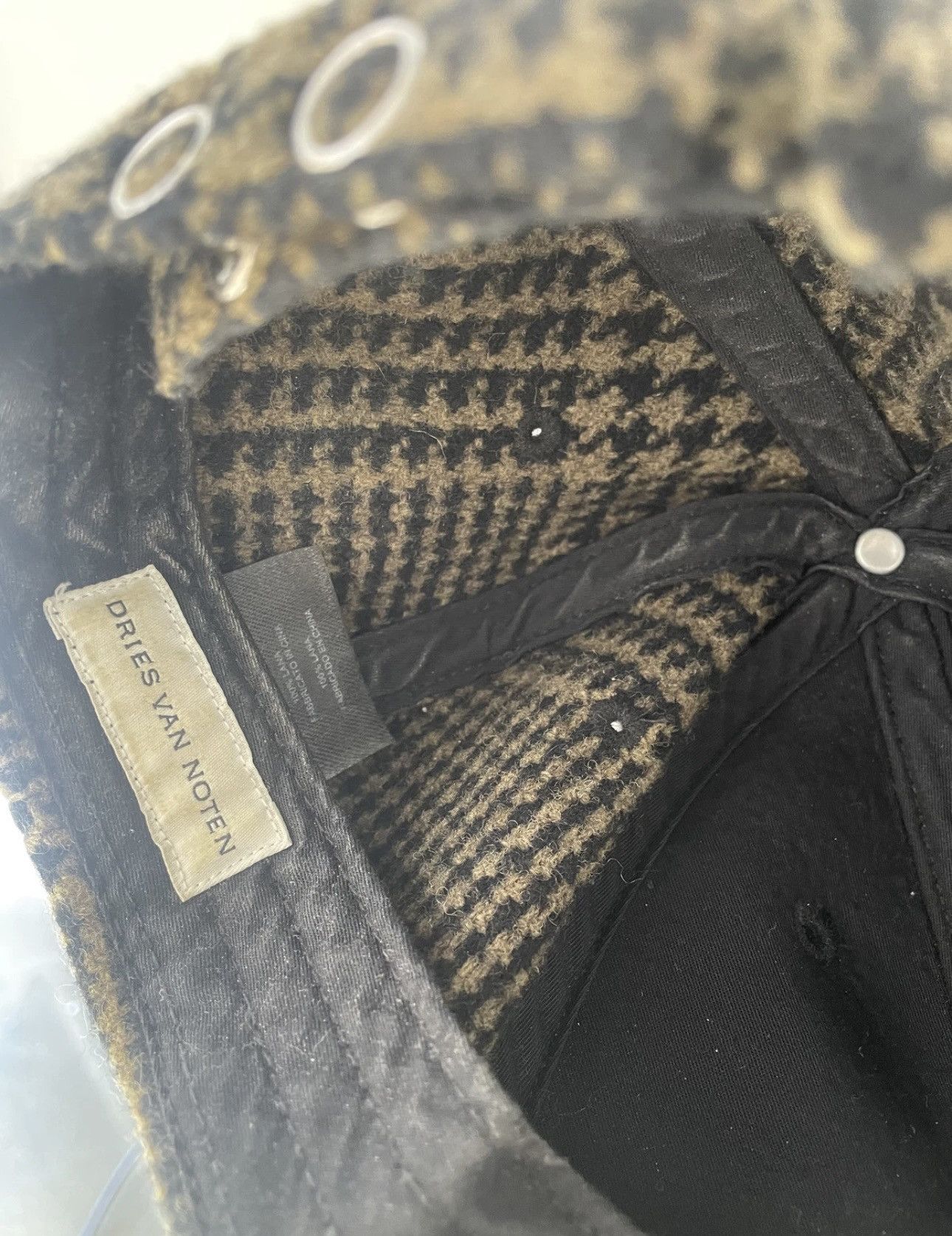 Dries Van Noten Dries van noten wool houndstooth baseball cap hat Size ONE SIZE - 3 Thumbnail