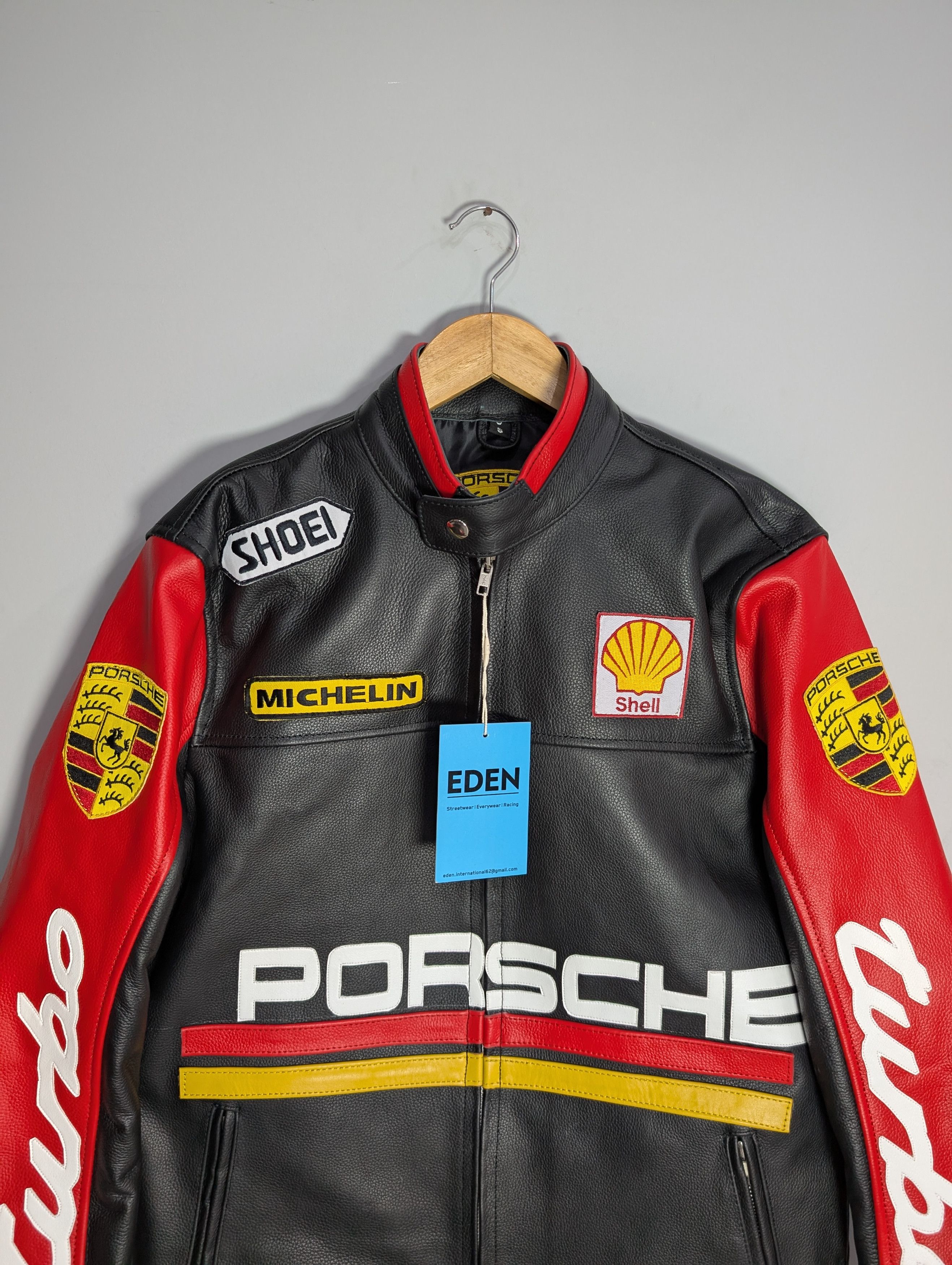 Formula 1 🔥PORSCHE 911 TURBO🔥 RACING LEATHER JACKET 90s RETRO Size XS / US 0-2 / IT 36-38 - 2 Thumbnail