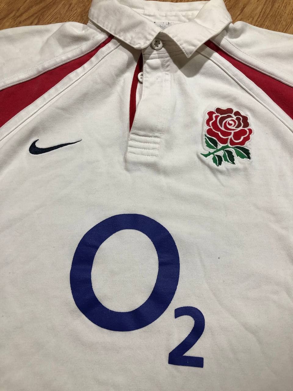 Nike England O2 Nike Rugby Polo Shirt Vintage Top Short Sleeve Size US S / EU 44-46 / 1 - 11 Thumbnail