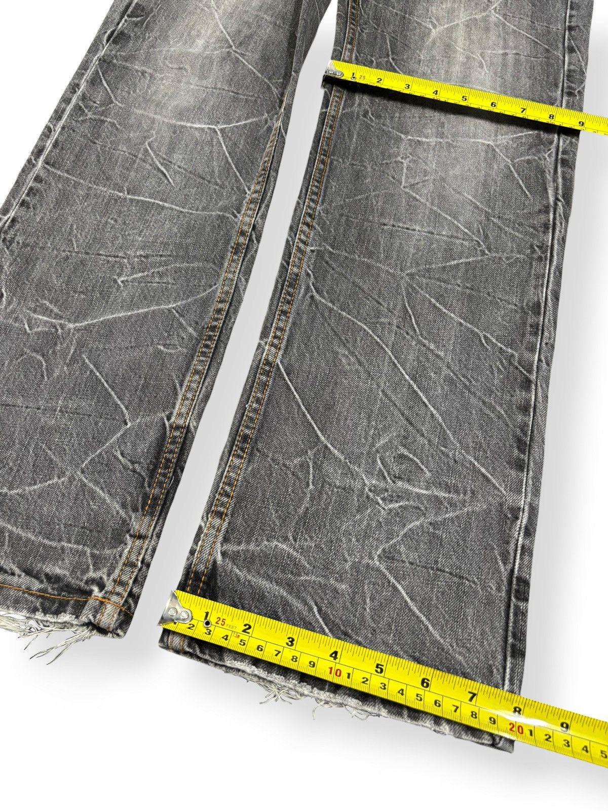 Hysteric Glamour Vintage Nylaus Double Waist Studded Cracked Wash Punk Jeans Size US 33 - 15 Thumbnail