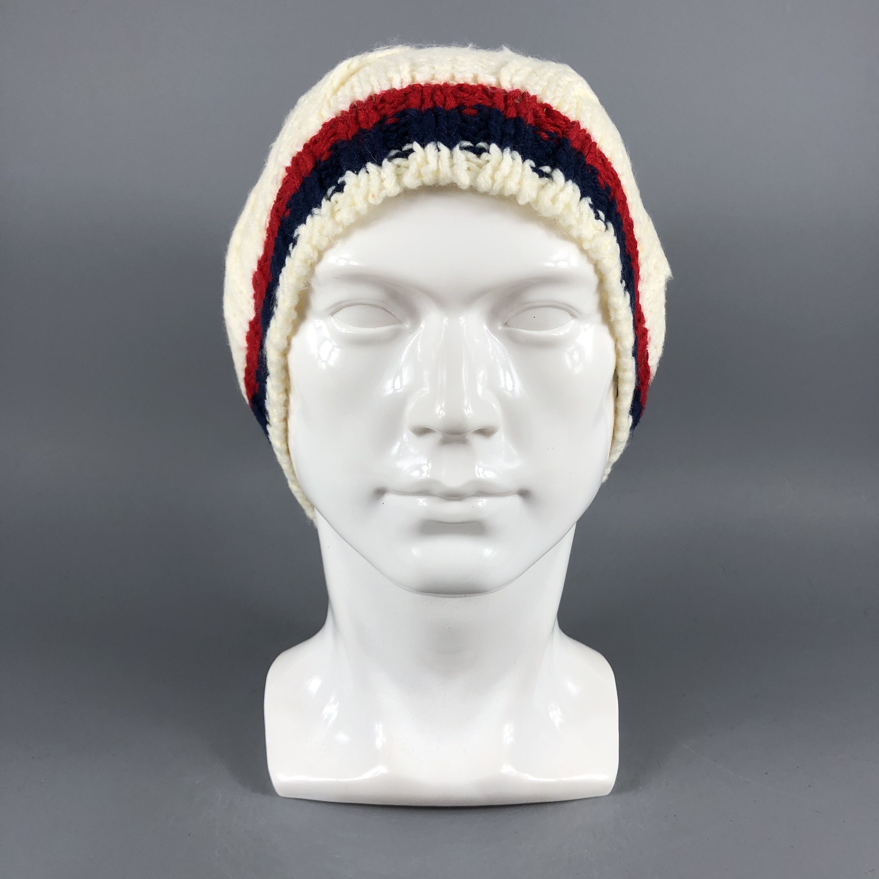 image of Vintage Lds Cable Knit Beanie Snow Hat Snow Cap -D974, Men's
