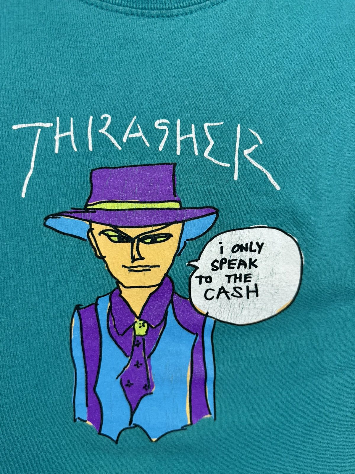 Thrasher Vintage Trasher I Speak Only In Cash Big Logo Tee Size US S / EU 44-46 / 1 - 3 Thumbnail