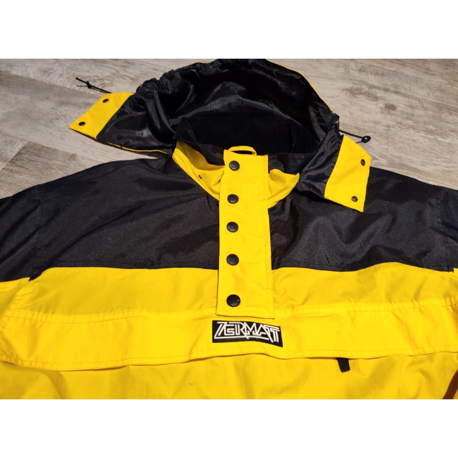 Vintage VINTAGE Zermatt 90s Yellow Half Zip Ski Jacket Mens Size M Hooded Pockets Outdoor Winter Sports Size US M / EU 48-50 / 2 - 5 Thumbnail