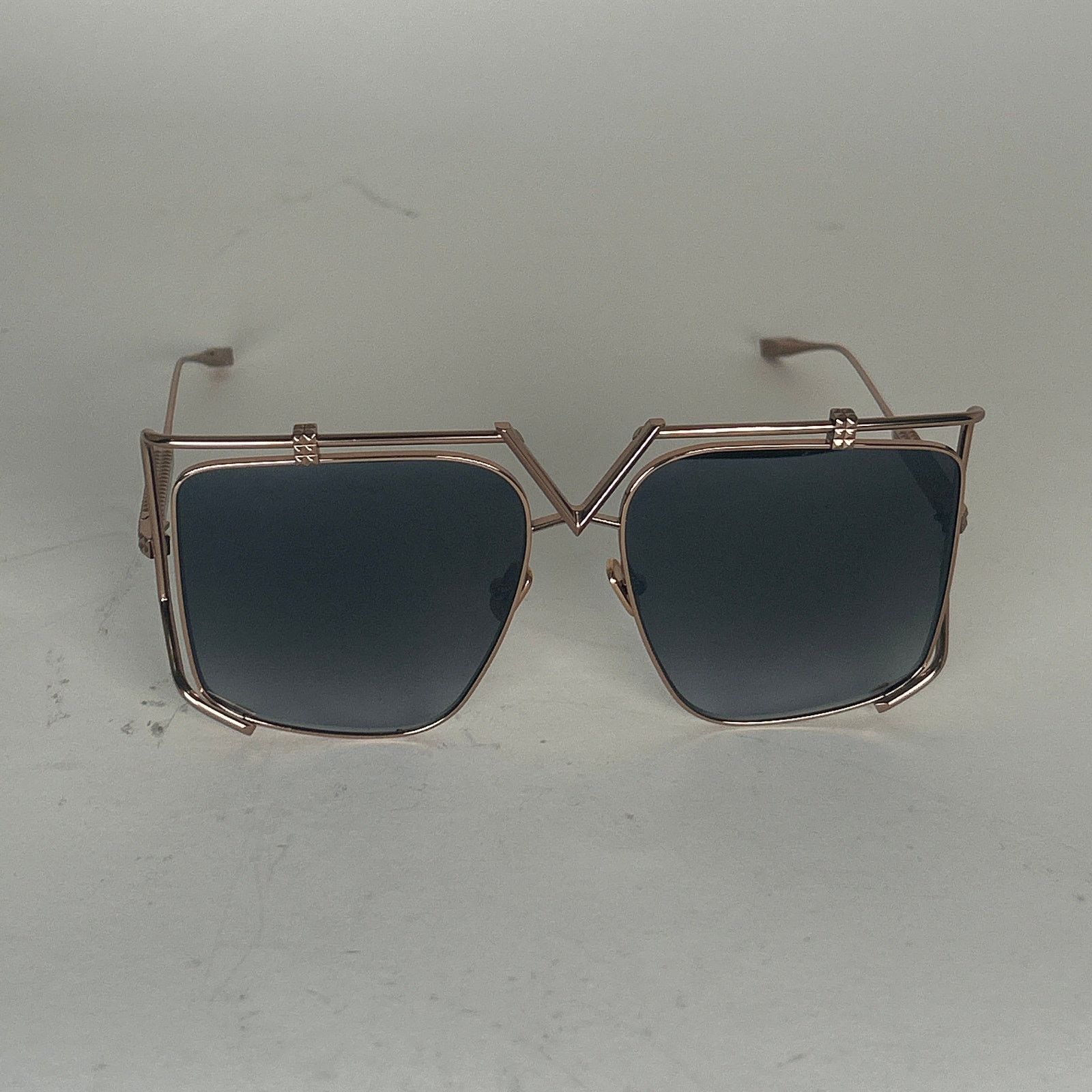 Valentino Valentino Rose Gold Wireframed 'V' Sunglasses Size ONE SIZE - 4 Thumbnail