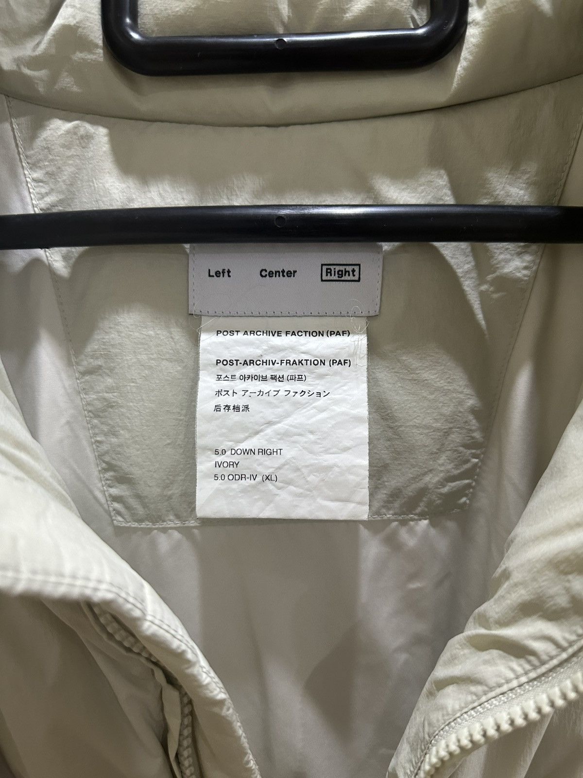 POST ARCHIVE FACTION (PAF) PAF 5.1 Cream Right Down Jacket Size US XL / EU 56 / 4 - 3 Thumbnail
