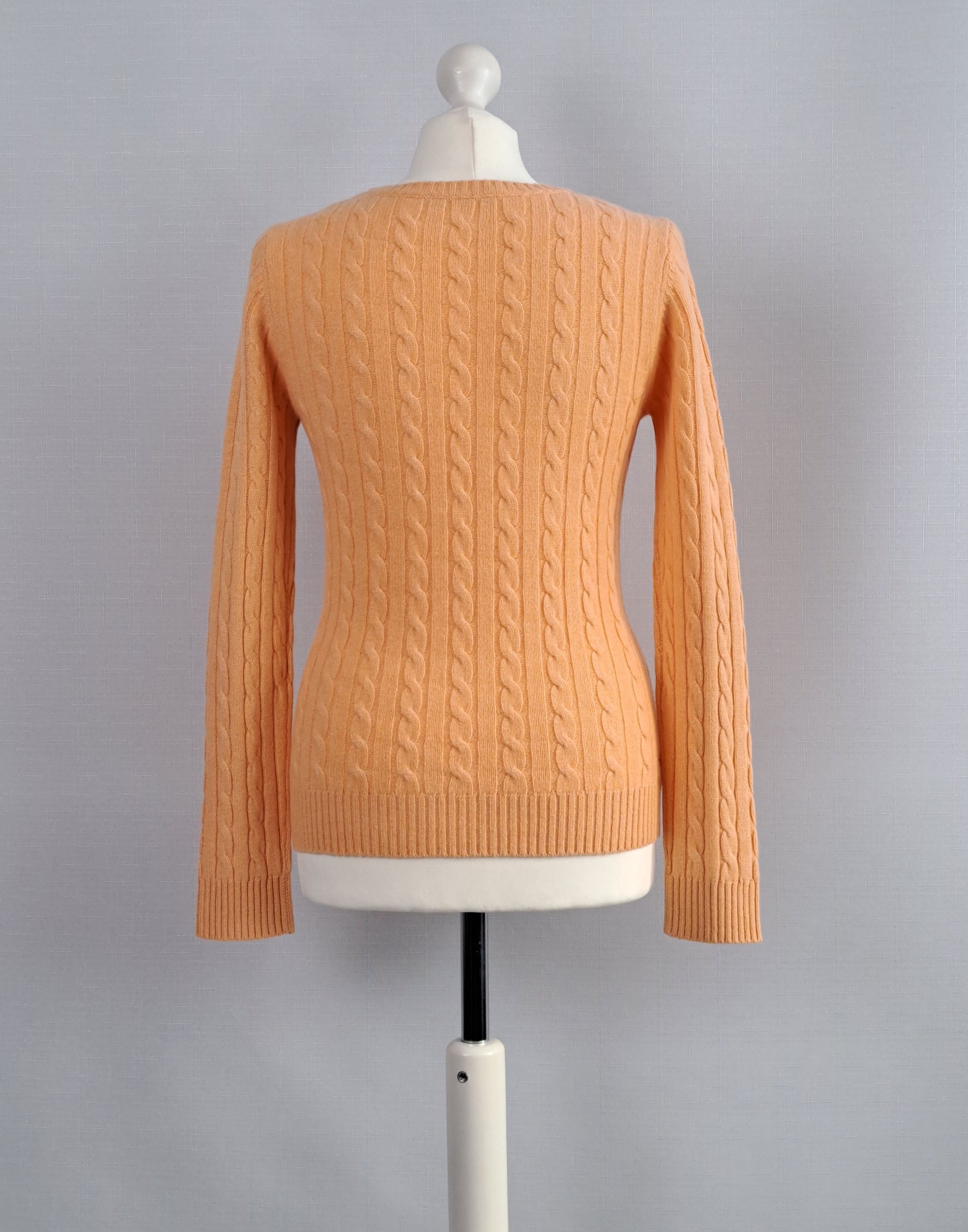 Other ODEEH light orange cable-knit cashmere pullover. Size XS / US 0-2 / IT 36-38 - 3 Thumbnail