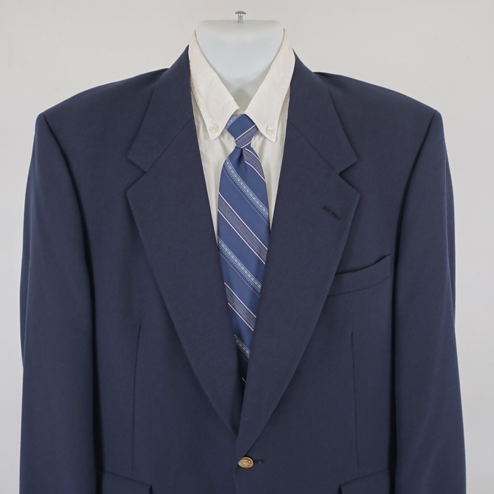 Hart Schaffner Marx Jack Nicklaus Tournament Series Wool Blue 2 Gold Button Blaz Size 42R - 1 Thumbnail