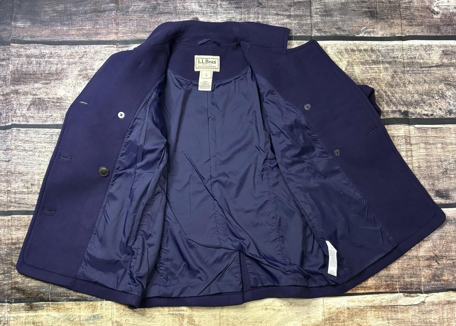 L.L. Bean LL Bean Pea Coat Womens Small Petite Fleece Double Breasted Size S / US 4 / IT 40 - 7 Thumbnail
