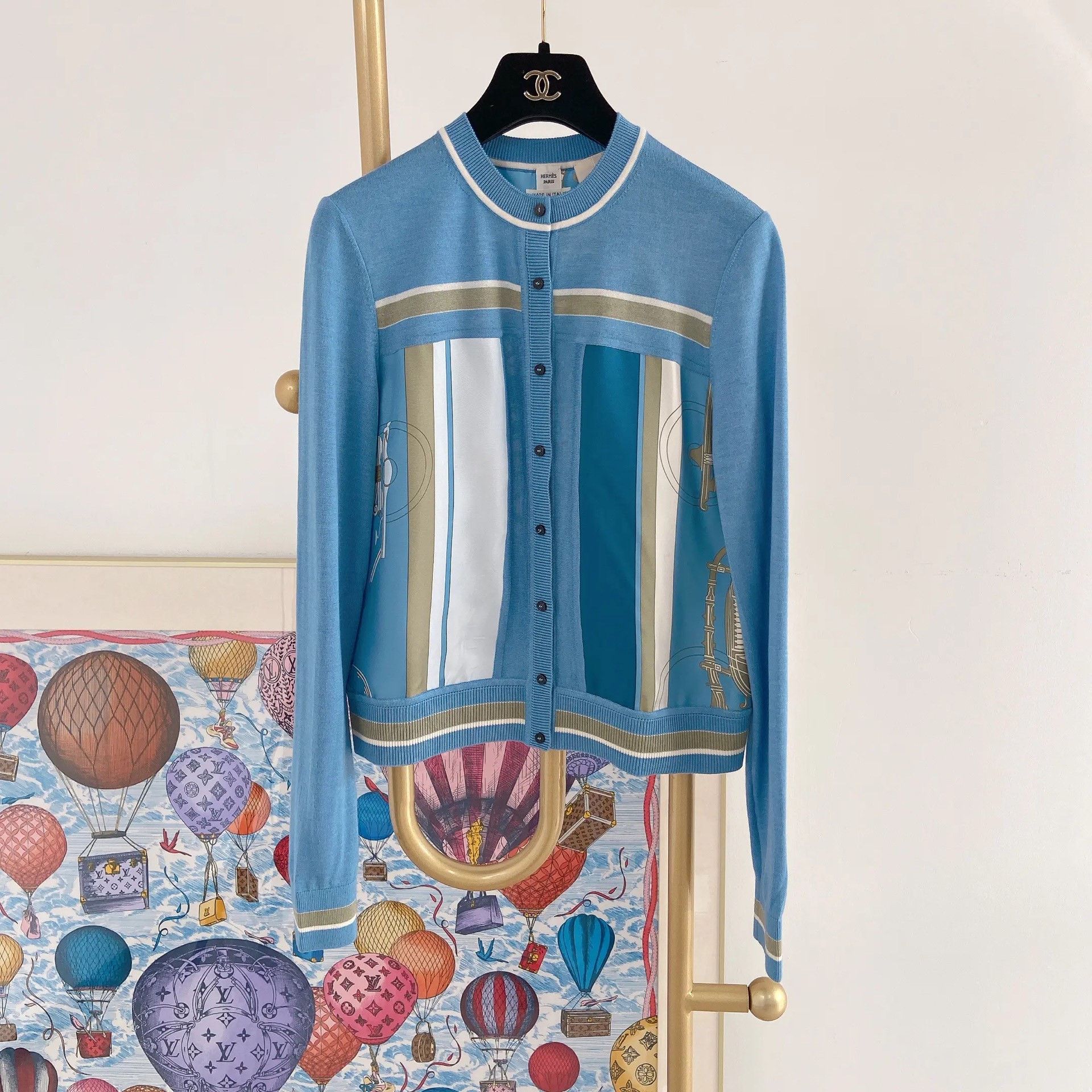Hermes Hermes Blue Silk Shirt Size 34 Size XXS / US 00 / IT 34 - 1 Thumbnail