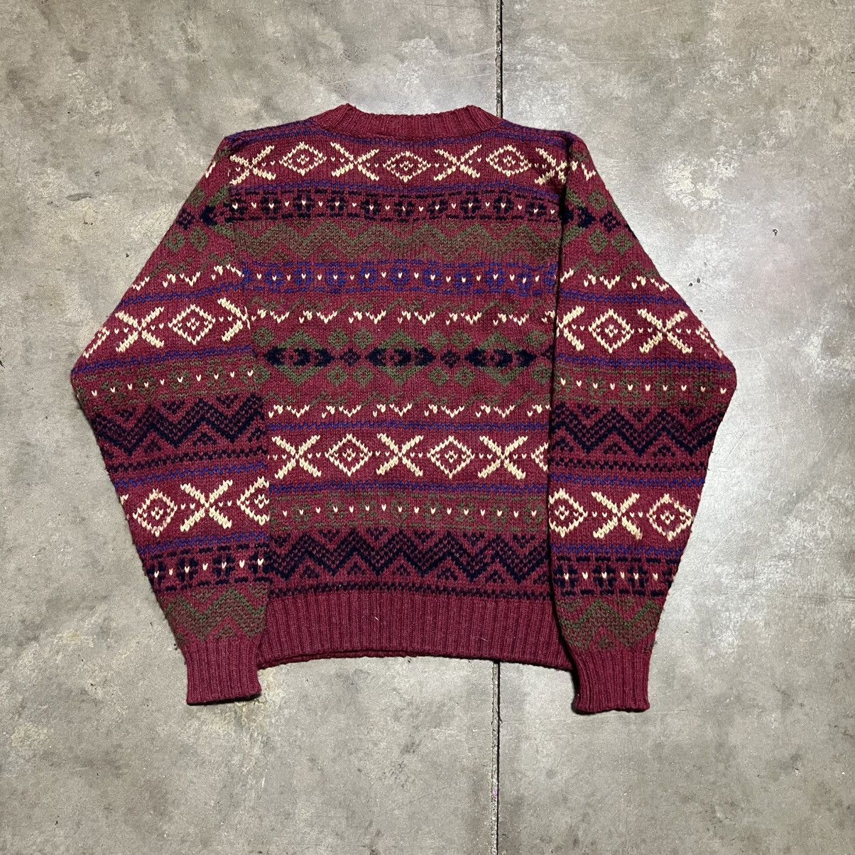 Vintage Vintage Fair Isle Sweater V Neck Wool Blend 90s Patterned Size US L / EU 52-54 / 3 - 7 Thumbnail