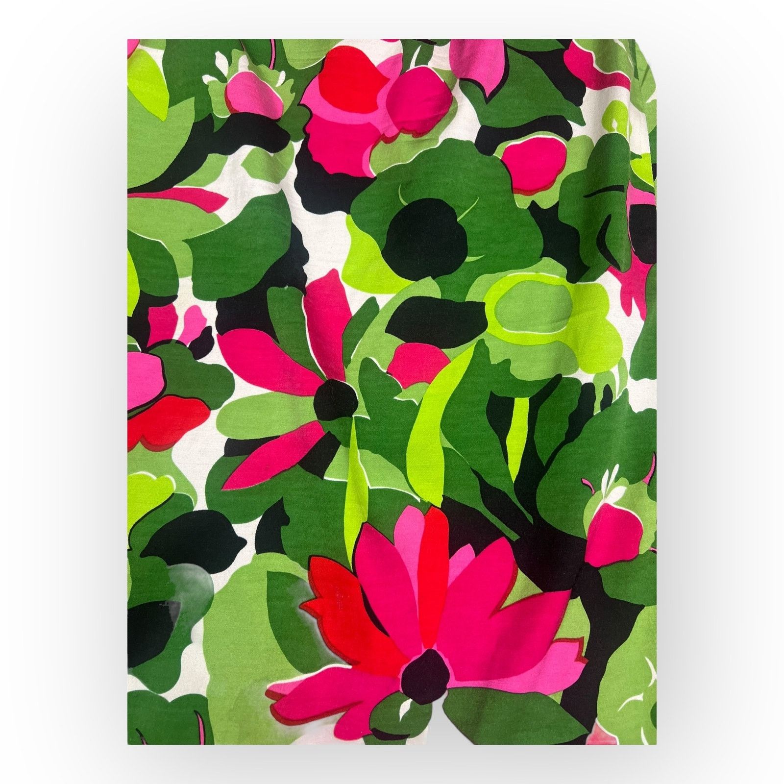 Vintage Talbots Vintage Pink Green Floral Silk Straight Skirt - 90s Size 32" / US 10 / IT 46 - 5 Thumbnail