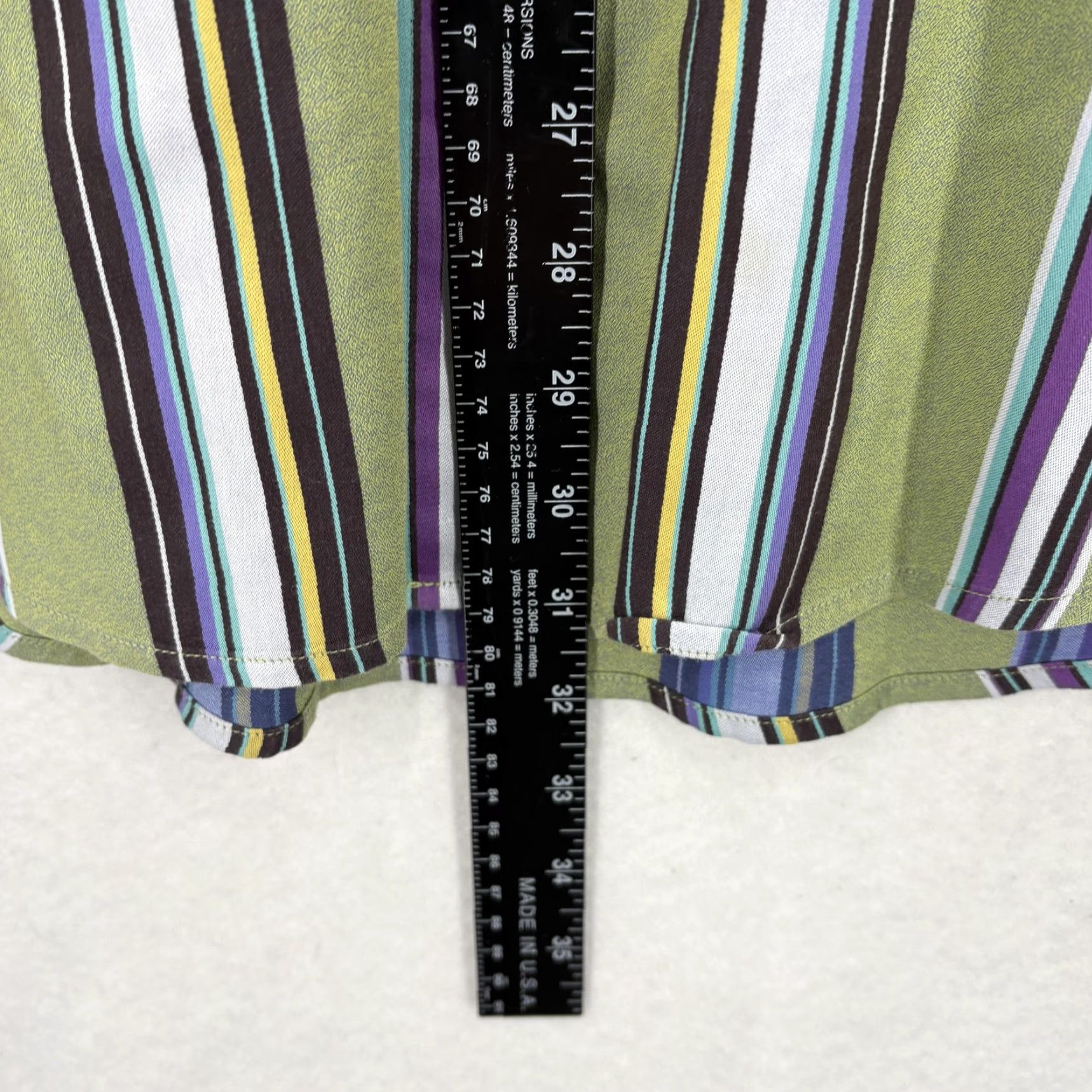 Robert Graham Robert Graham Shirt Mens XL Green Stripe Long Sleeve Button-Up Contrast Cuff Size US XL / EU 56 / 4 - 6 Thumbnail