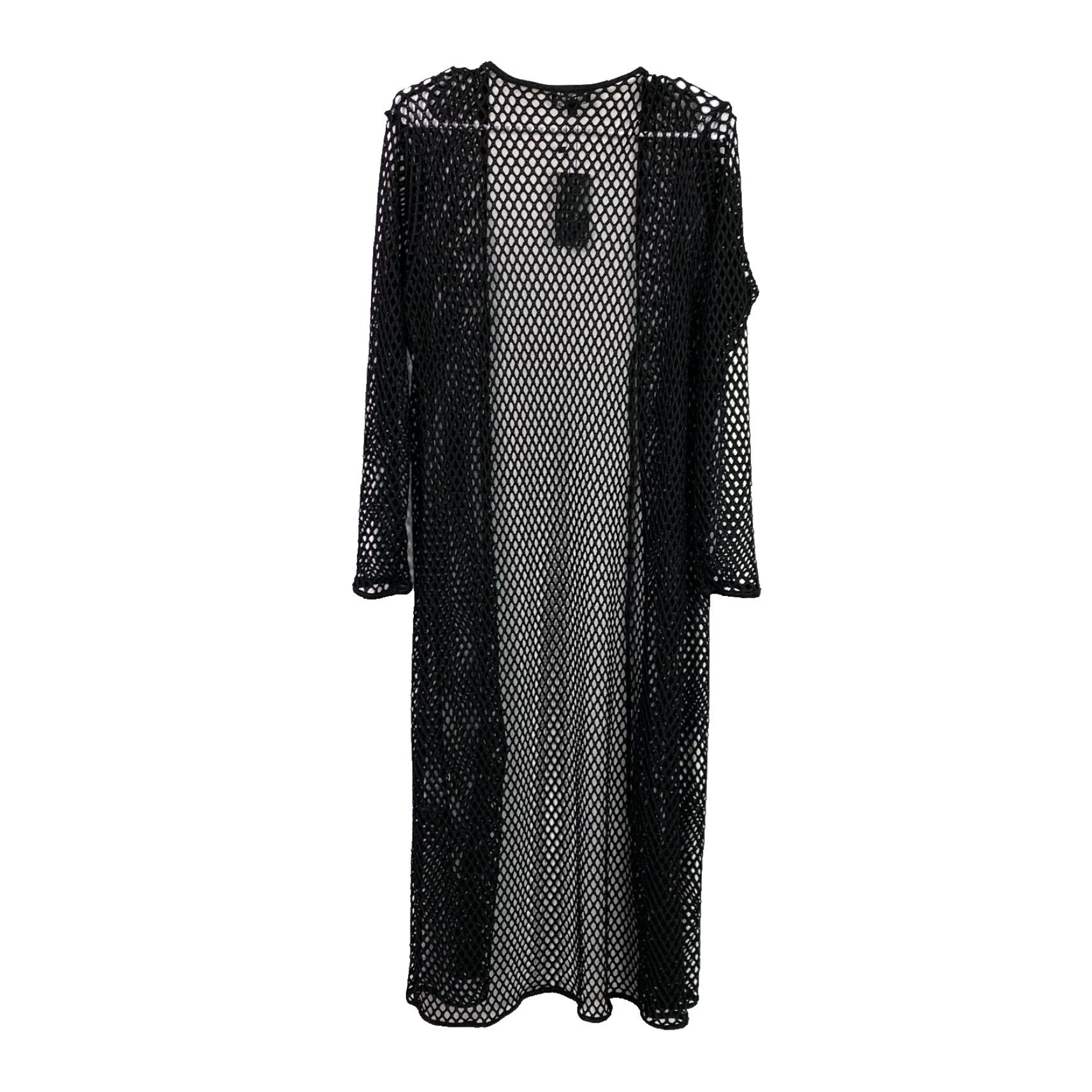 House of CB VINTAGE House Of Eleven Black Fishnet Duster Cardigan Open-Knit Long Sleeve Size S NWT Size S / US 4 / IT 40 - 6 Thumbnail