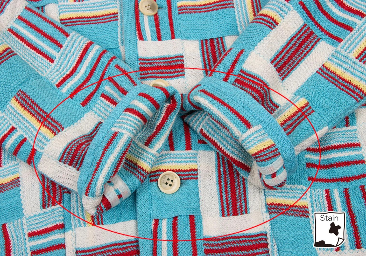 Issey Miyake Cotton Stripe Knit Patchwork Design Jacket in White and Blue Size US XL / EU 56 / 4 - 11 Thumbnail