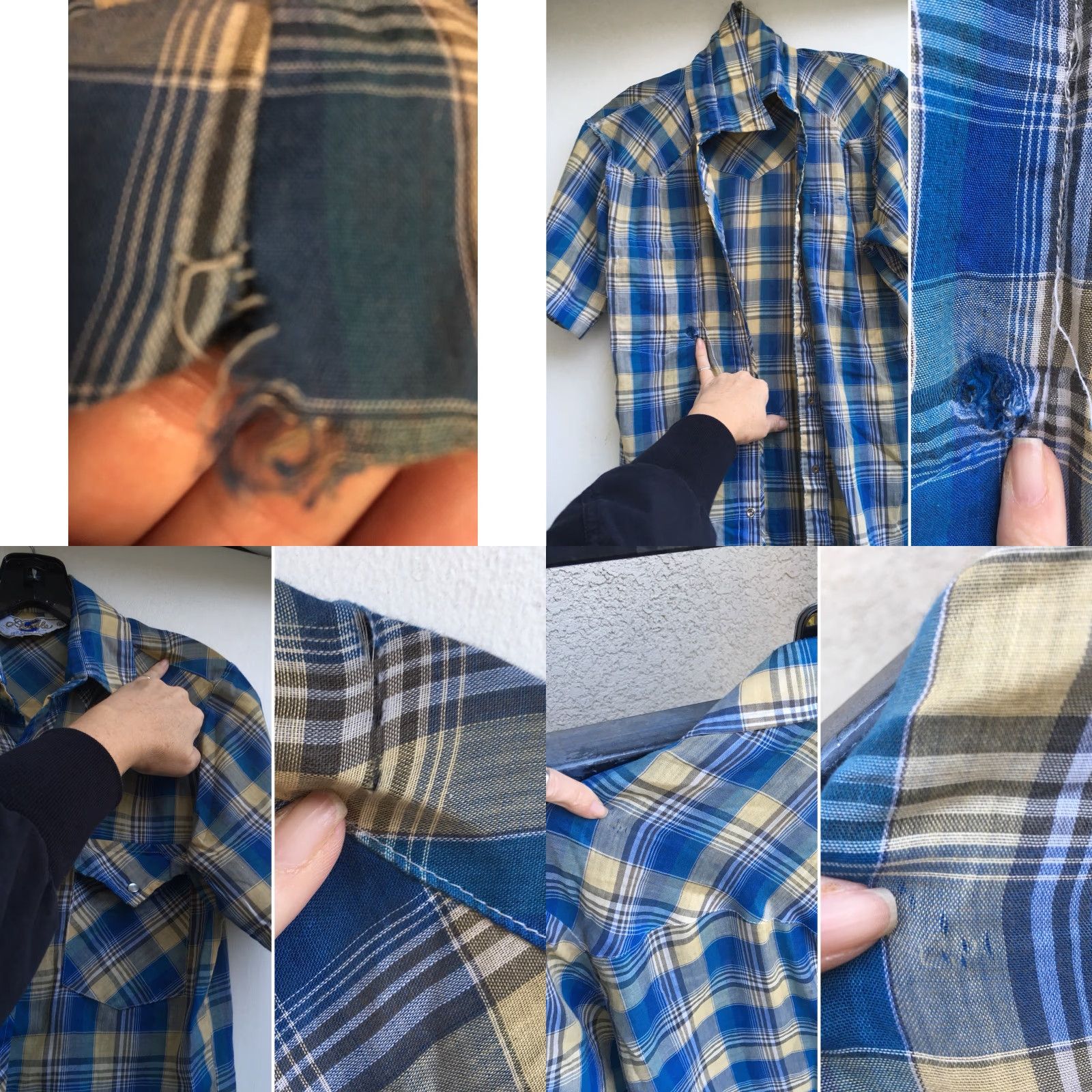Vintage VINTAGE Double S Westerns Shirt Extra Long Tail Plaid Western Cowboy S Size US S / EU 44-46 / 1 - 8 Thumbnail