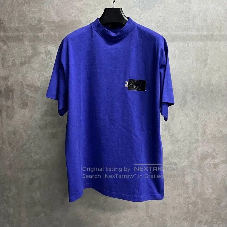 Balenciaga Balenciaga Blue Logo Short Sleeve T-shirt. Size US XXS / EU 40 - 1 Thumbnail