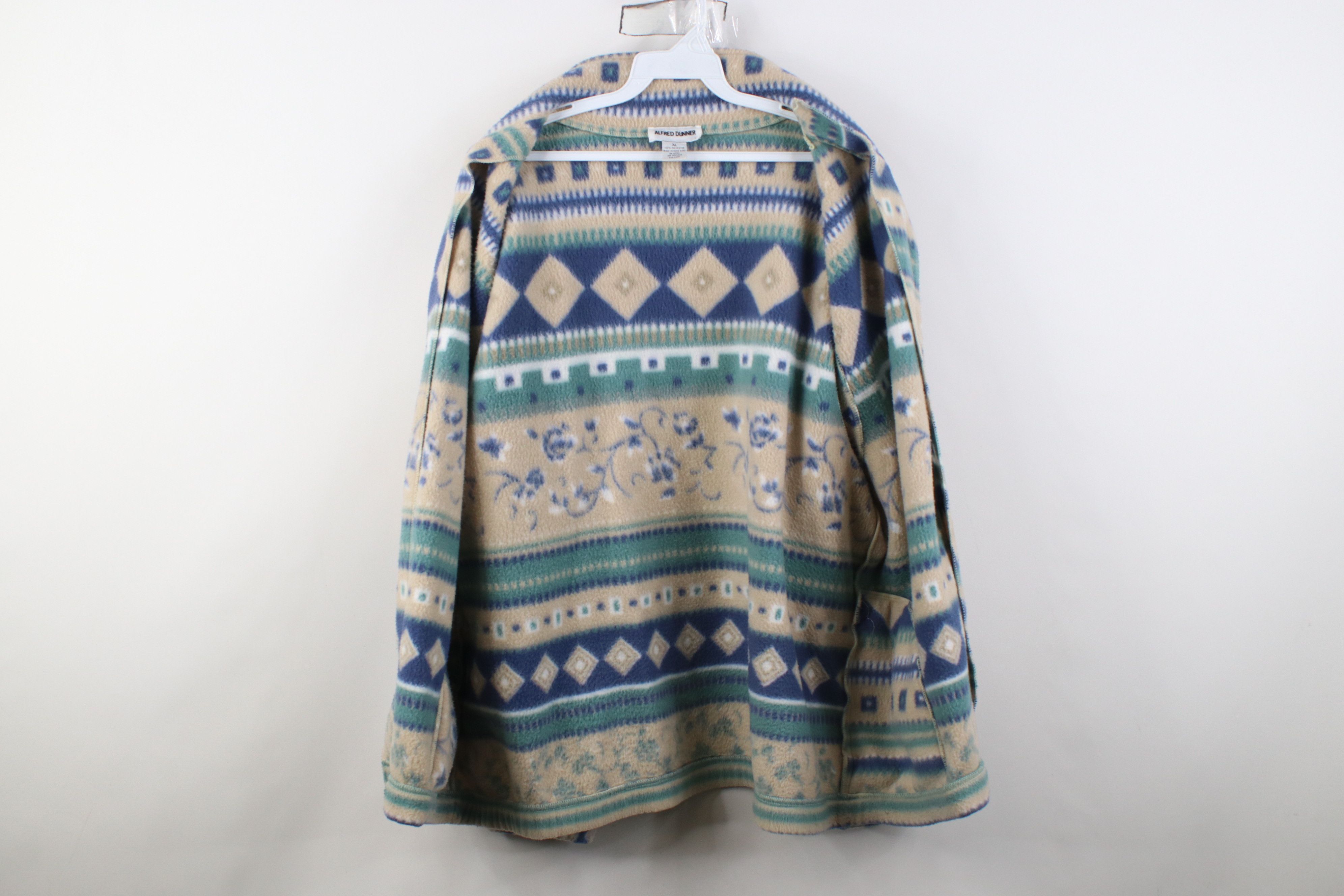 Vintage Vintage 90s Streetwear Fair Isle Fleece Full Zip Jacket Size XL / US 12-14 / IT 48-50 - 9 Thumbnail