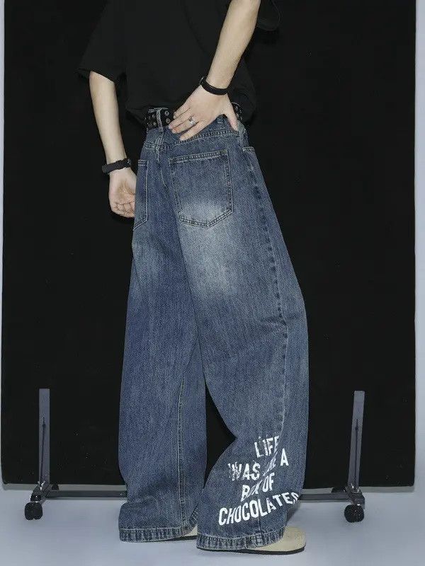 Japanese Brand Loose straight leg hip-hop printed jeans Size US 32 / EU 48 - 3 Thumbnail
