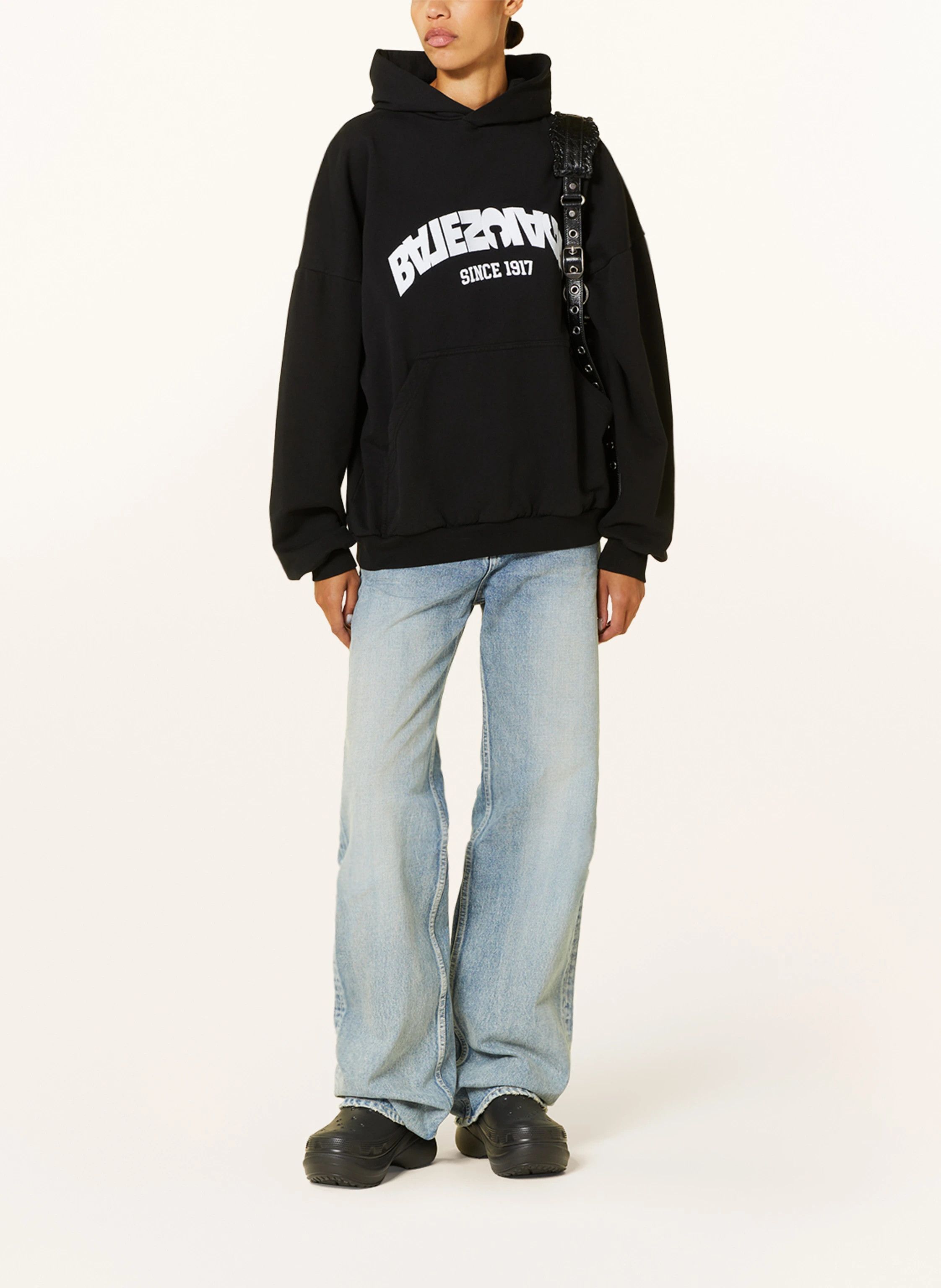 Balenciaga Black Embroidered Back Flip Logo Oversized Hoodie Size US XS / EU 42 / 0 - 5 Thumbnail