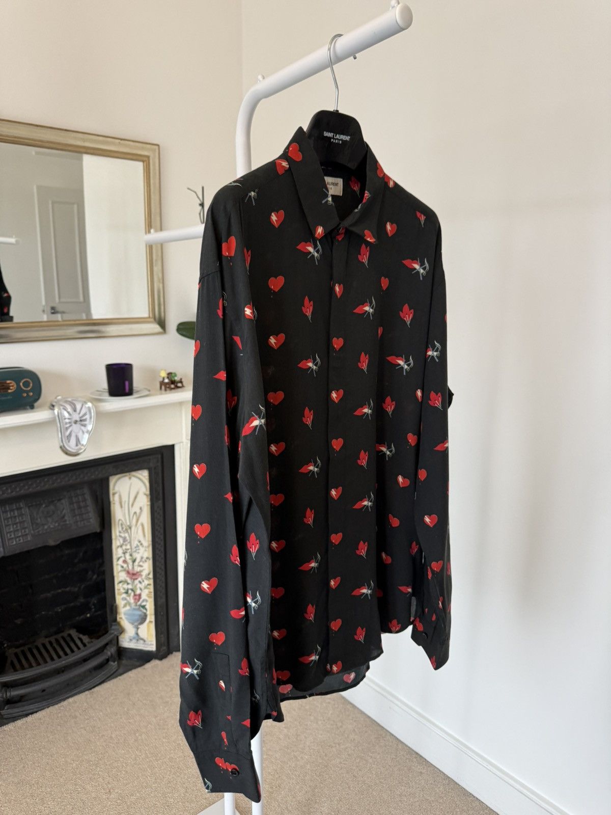 Saint Laurent Paris Saint Laurent No Smoking Viscose Shirt Size US XL / EU 56 / 4 - 2 Thumbnail
