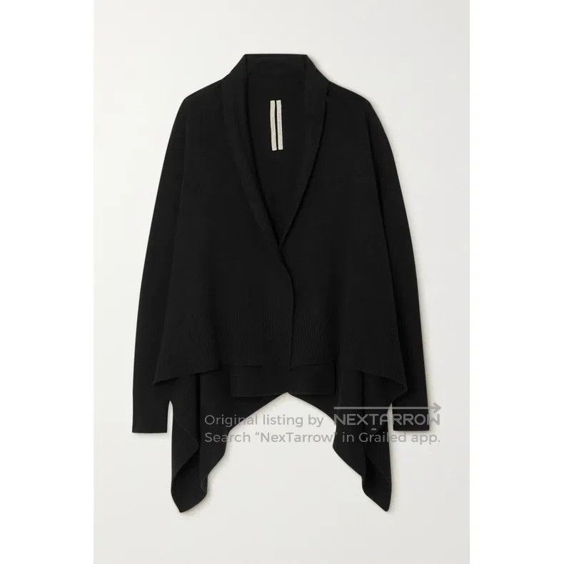 Rick Owens RICK OWENS Autumn black cashmere and wool blended cardigan Size US L / EU 52-54 / 3 - 1 Thumbnail
