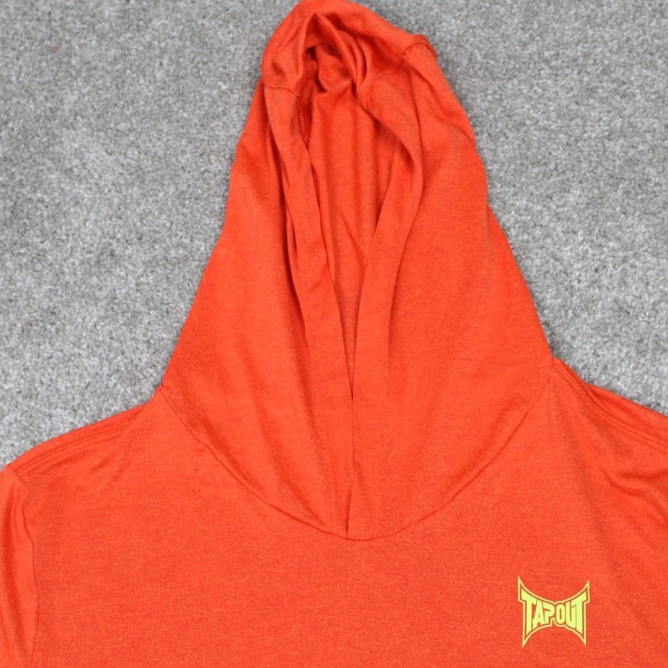 Tapout Tapout Mens Large Orange Hooded Sweatshirt Lightweight Pullover Shacket Sweatshirt L/S Crew Neck Logo Knit Polyester Shirt Pullover Sports Size US L / EU 52-54 / 3 - 4 Thumbnail