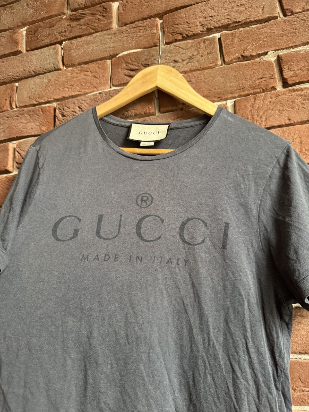 Gucci Rare Grey Gucci Logo T-Shirt Highest Designer Grail S Italy Size US S / EU 44-46 / 1 - 2 Thumbnail