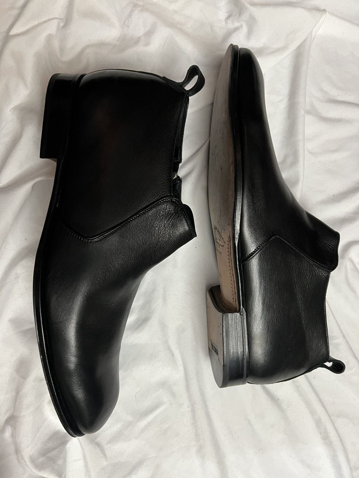Salvatore Ferragamo LINK NERO CALF ALL LEATHER ANKLE BOOT Size US 10.5 / EU 43-44 - 5 Thumbnail